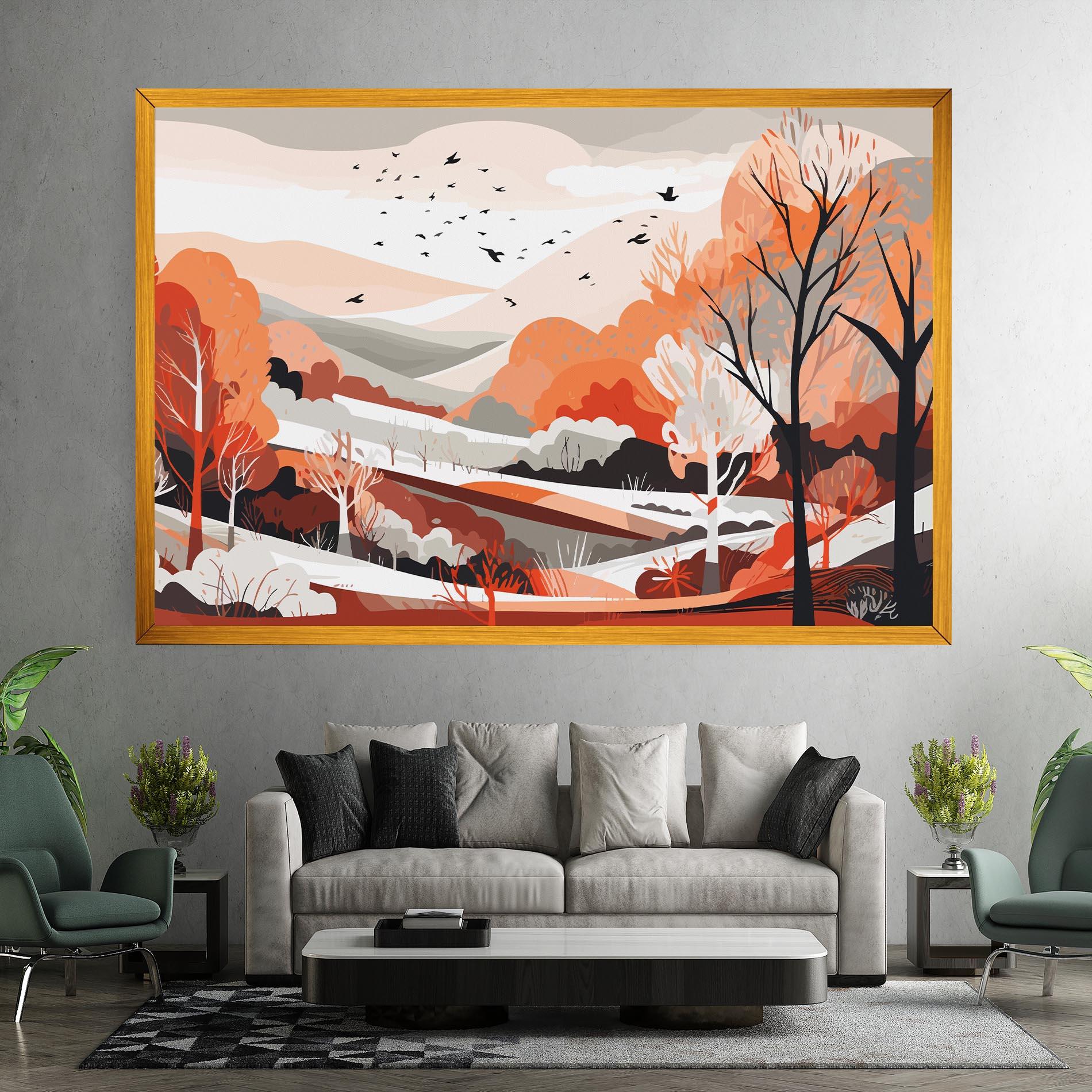 Tablou Canvas Grey Orange Autumn mockup 7