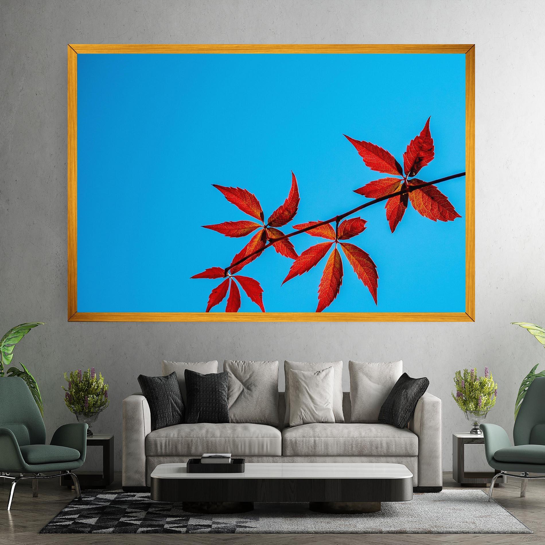 Tablou Canvas Red Small Leaves mockup 7