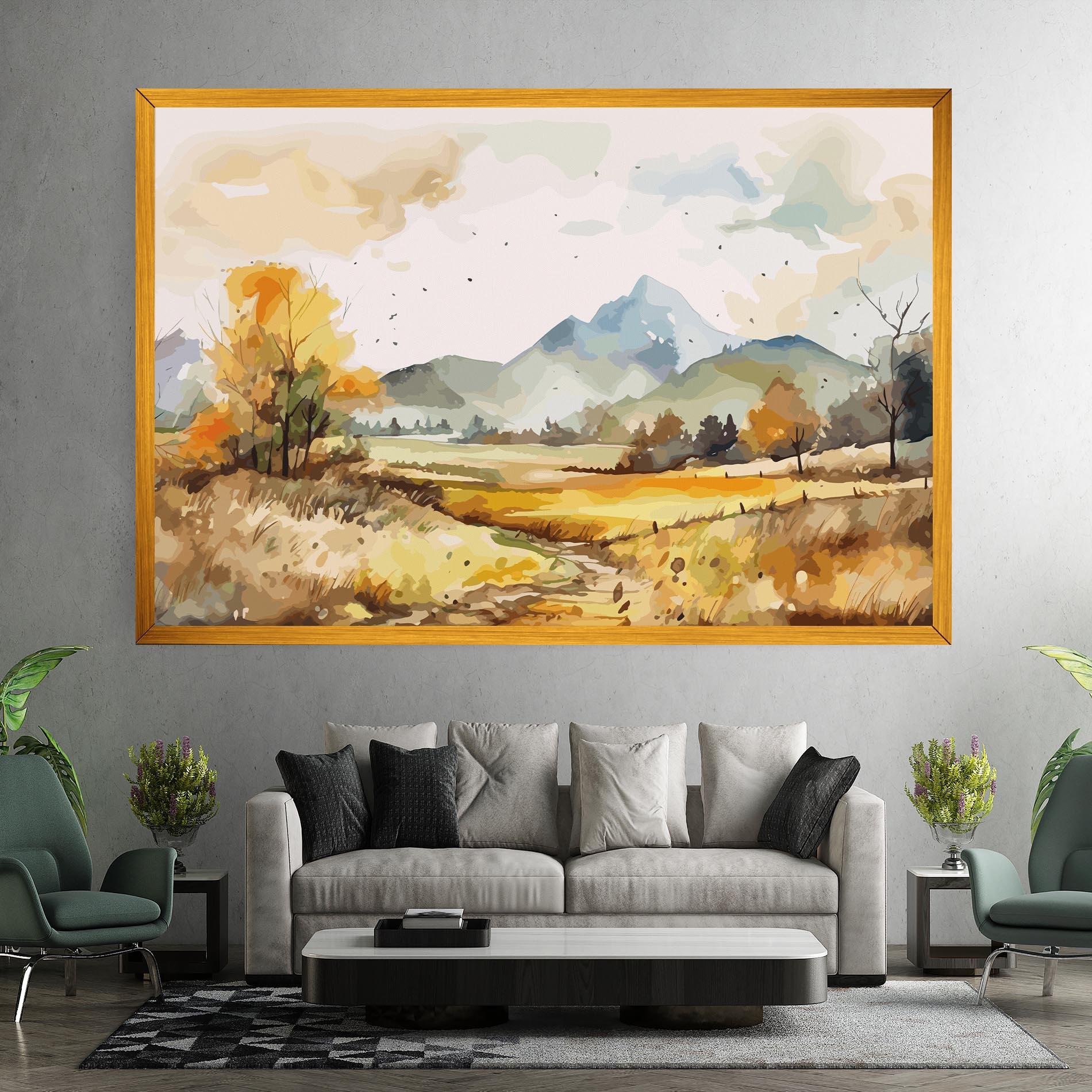 Tablou Canvas Yellow Blue Autumn mockup 7