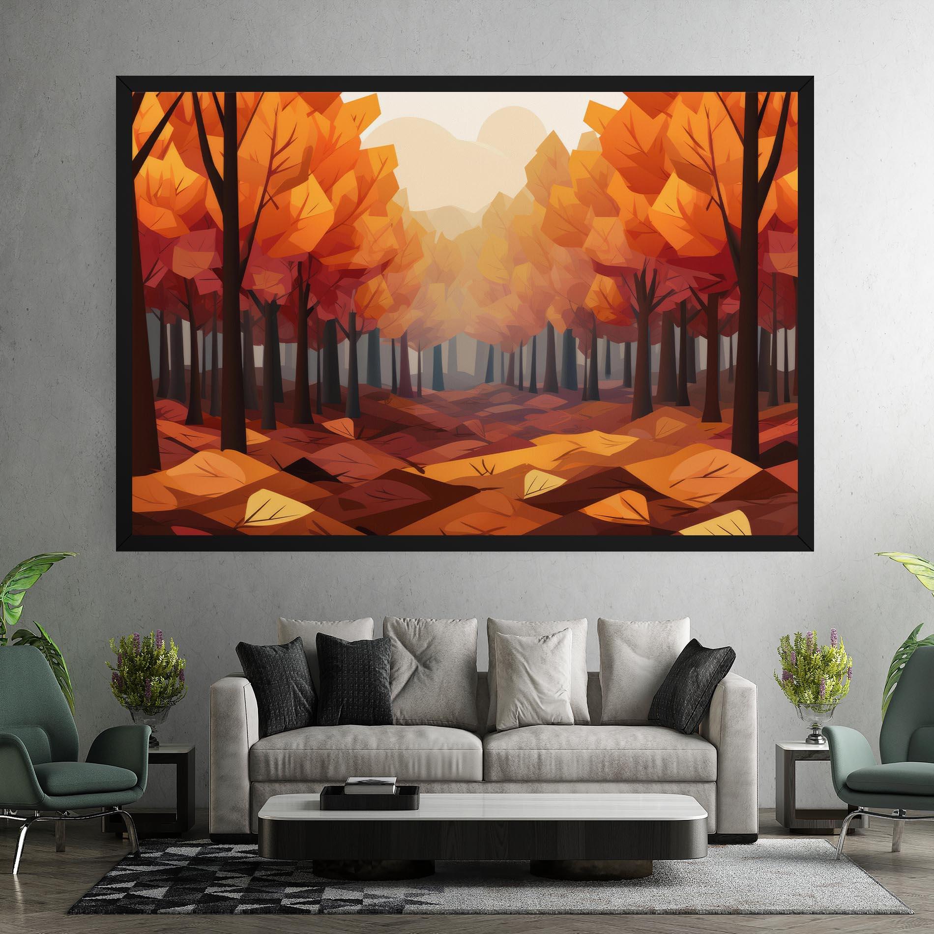Tablou Canvas Autumn Forest View mockup 7