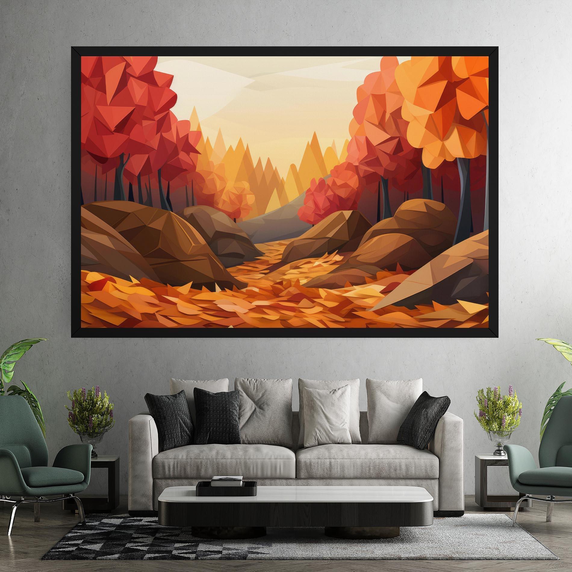Tablou Canvas Autumn Orange Forest mockup 7
