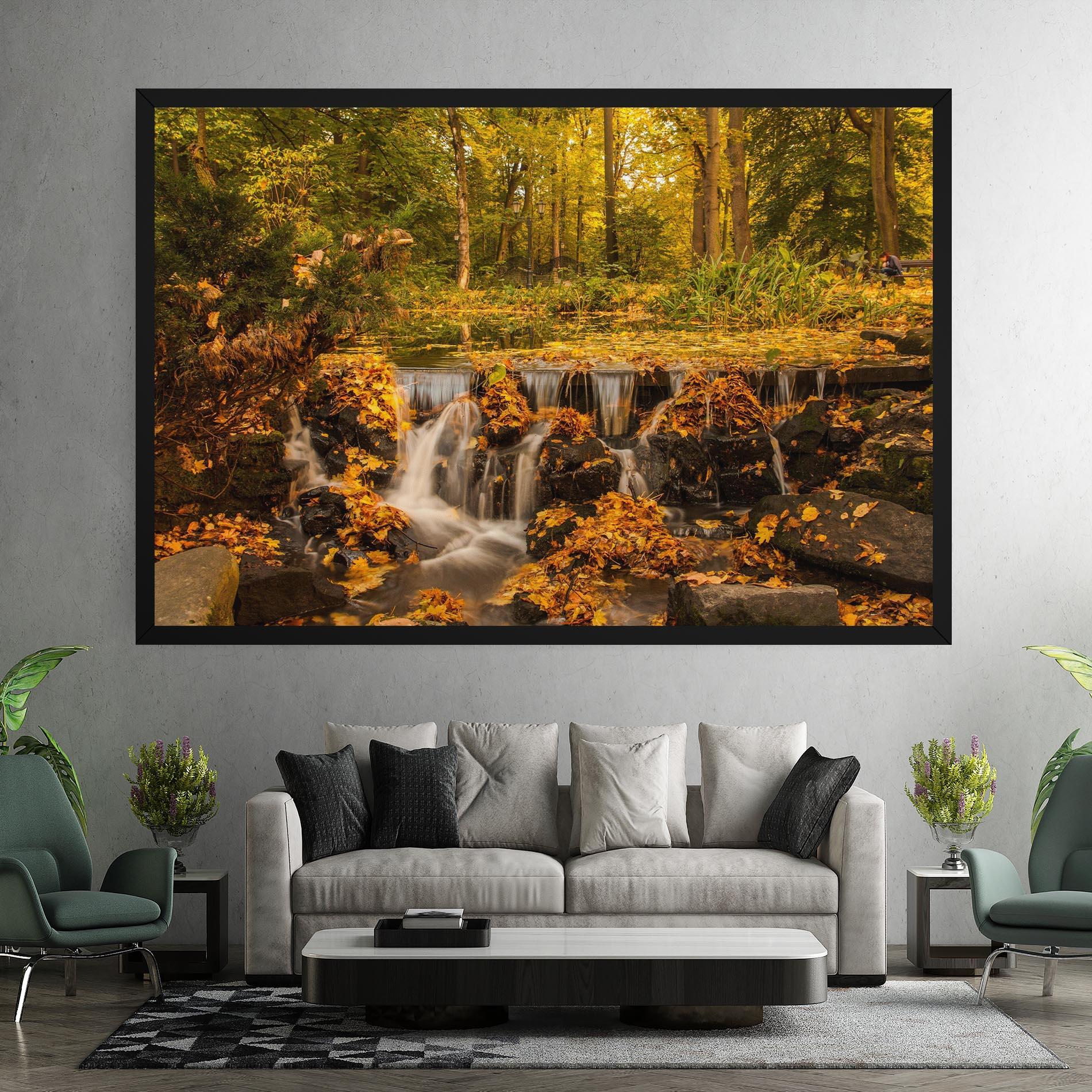 Tablou Canvas Autumn Waterfall mockup 7