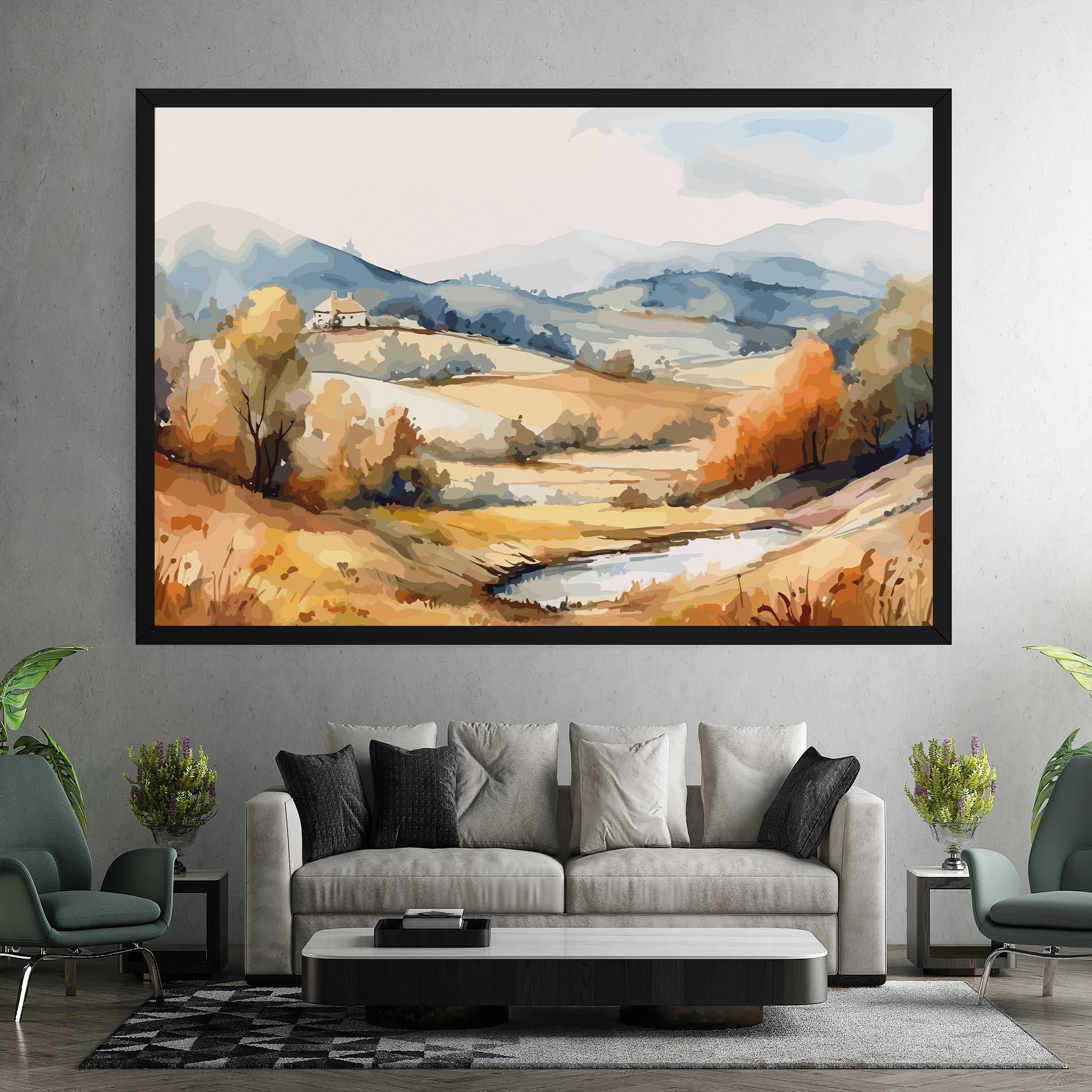 Tablou Canvas Blue Orange Autumn mockup 7