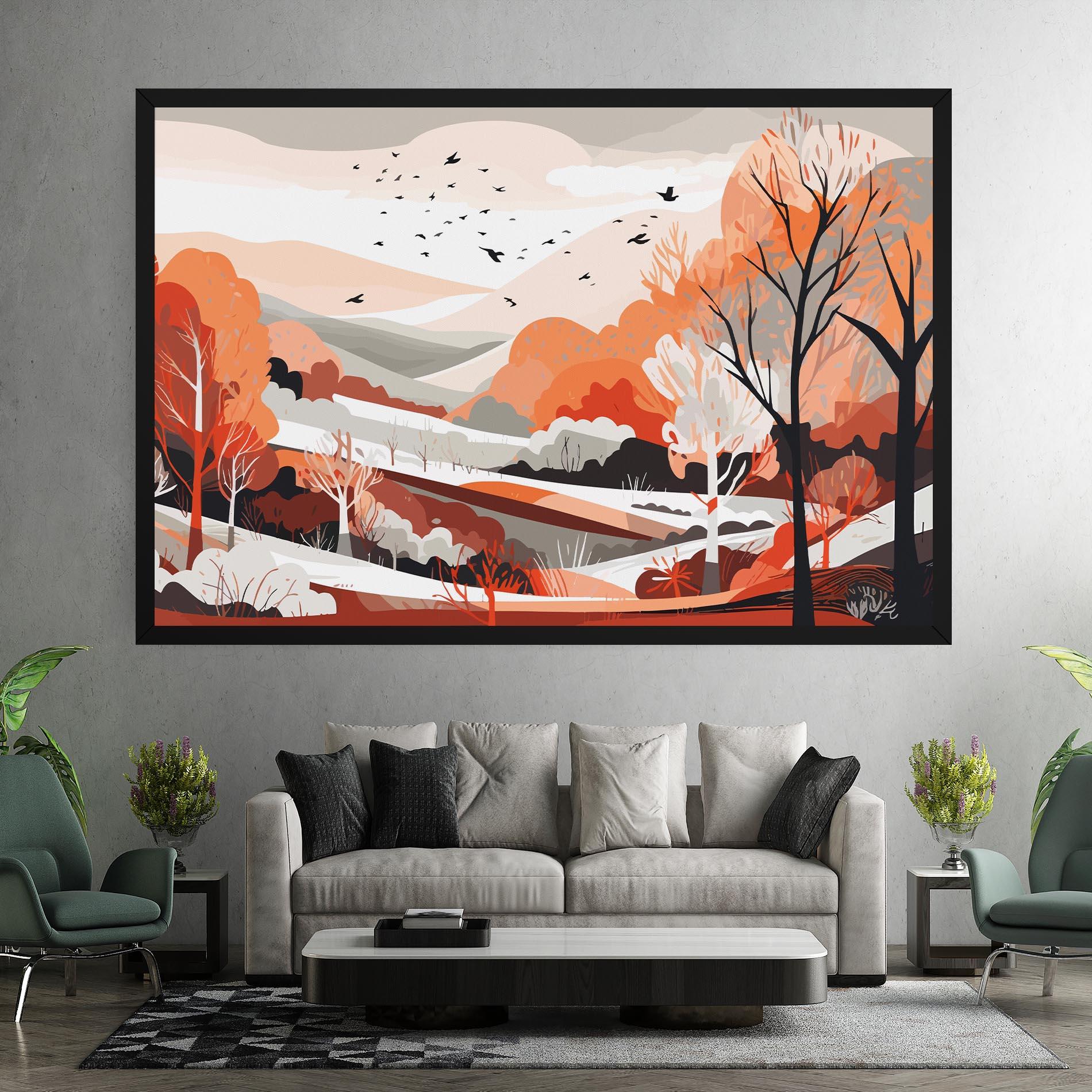 Tablou Canvas Grey Orange Autumn mockup 7