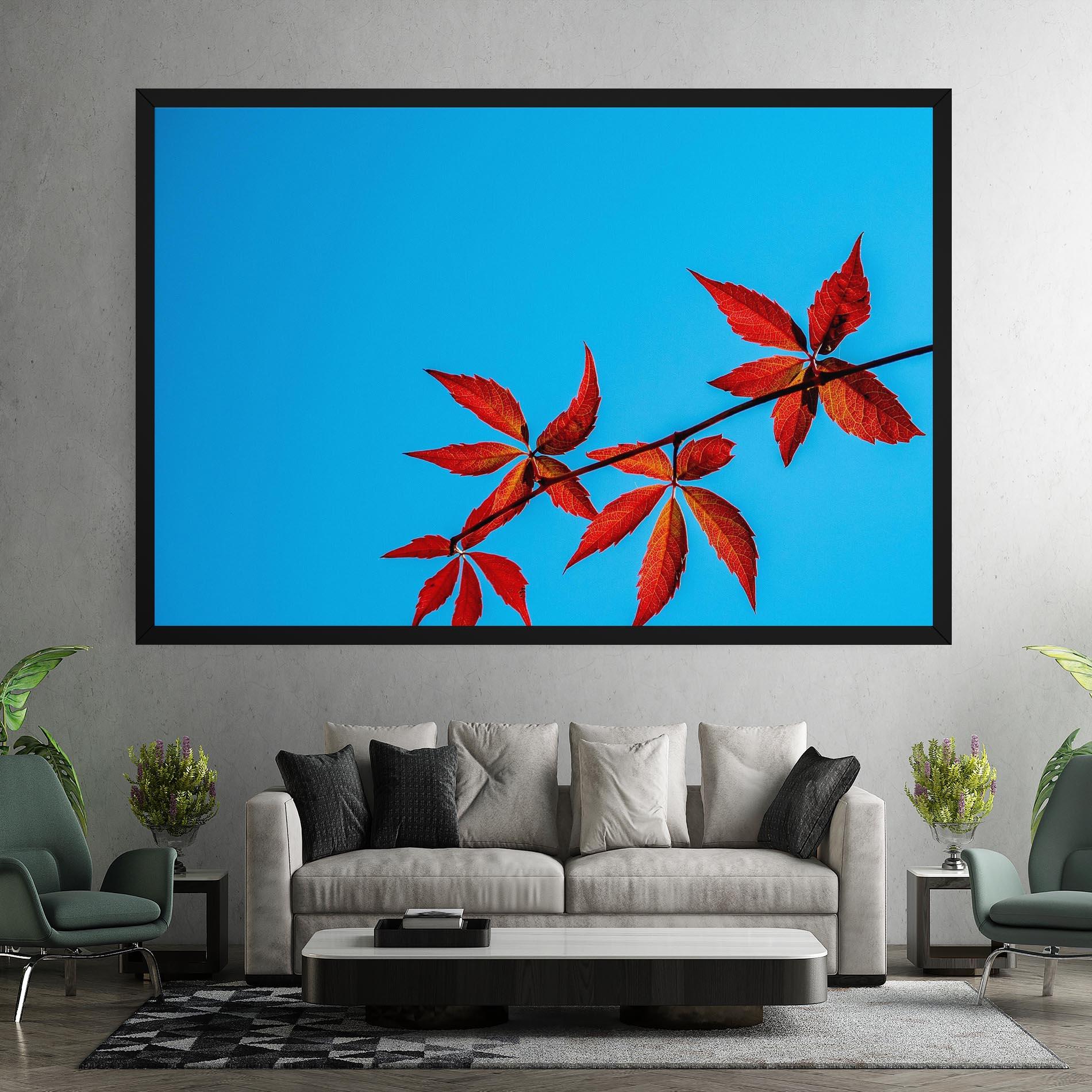 Tablou Canvas Red Small Leaves mockup 7