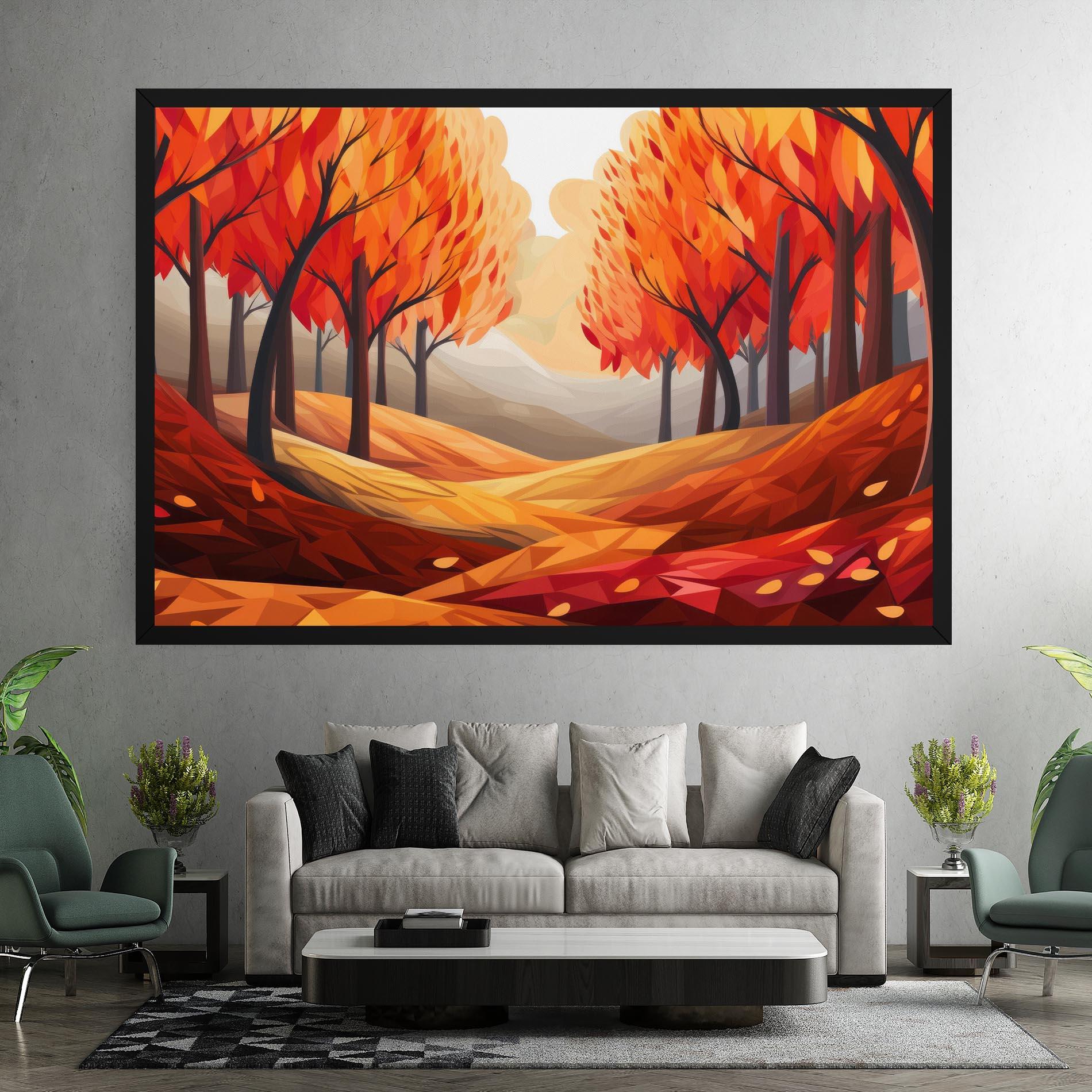 Tablou Canvas Red Trees Art mockup 7