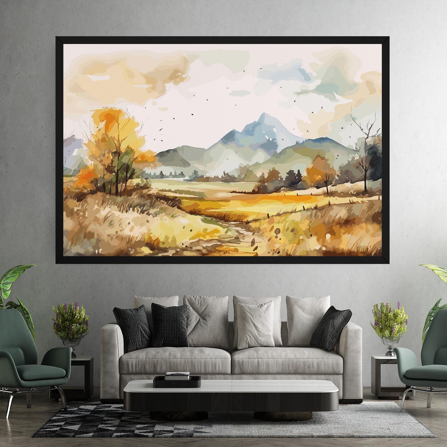 Tablou Canvas Yellow Blue Autumn mockup 7