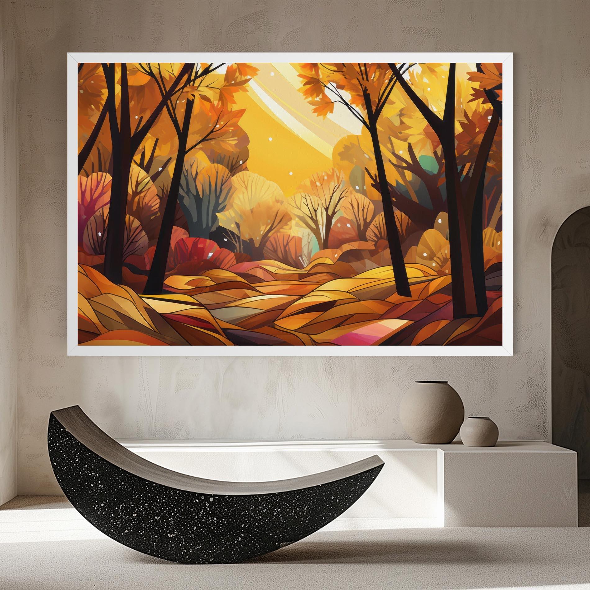 Tablou Canvas Autumn Forest Art mockup 8