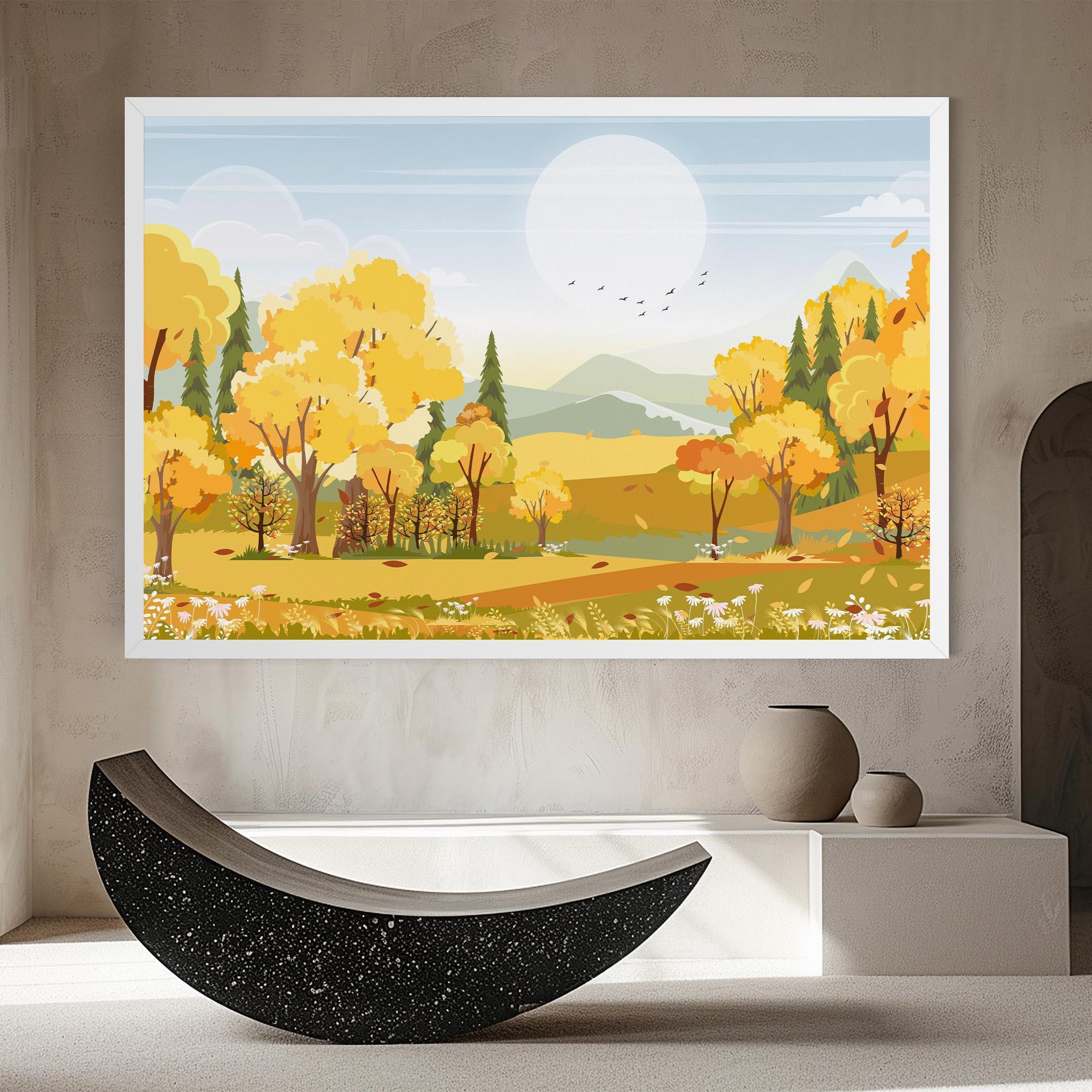 Tablou Canvas Autumn Yellow View mockup 8
