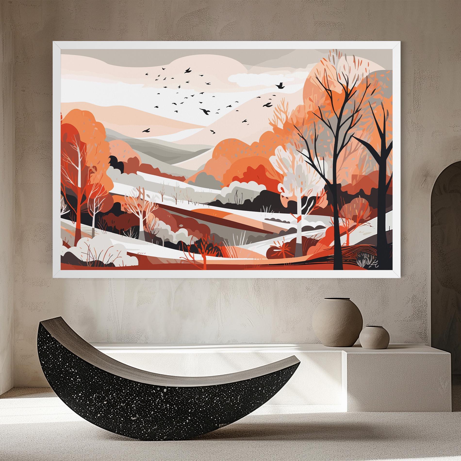 Tablou Canvas Grey Orange Autumn mockup 8