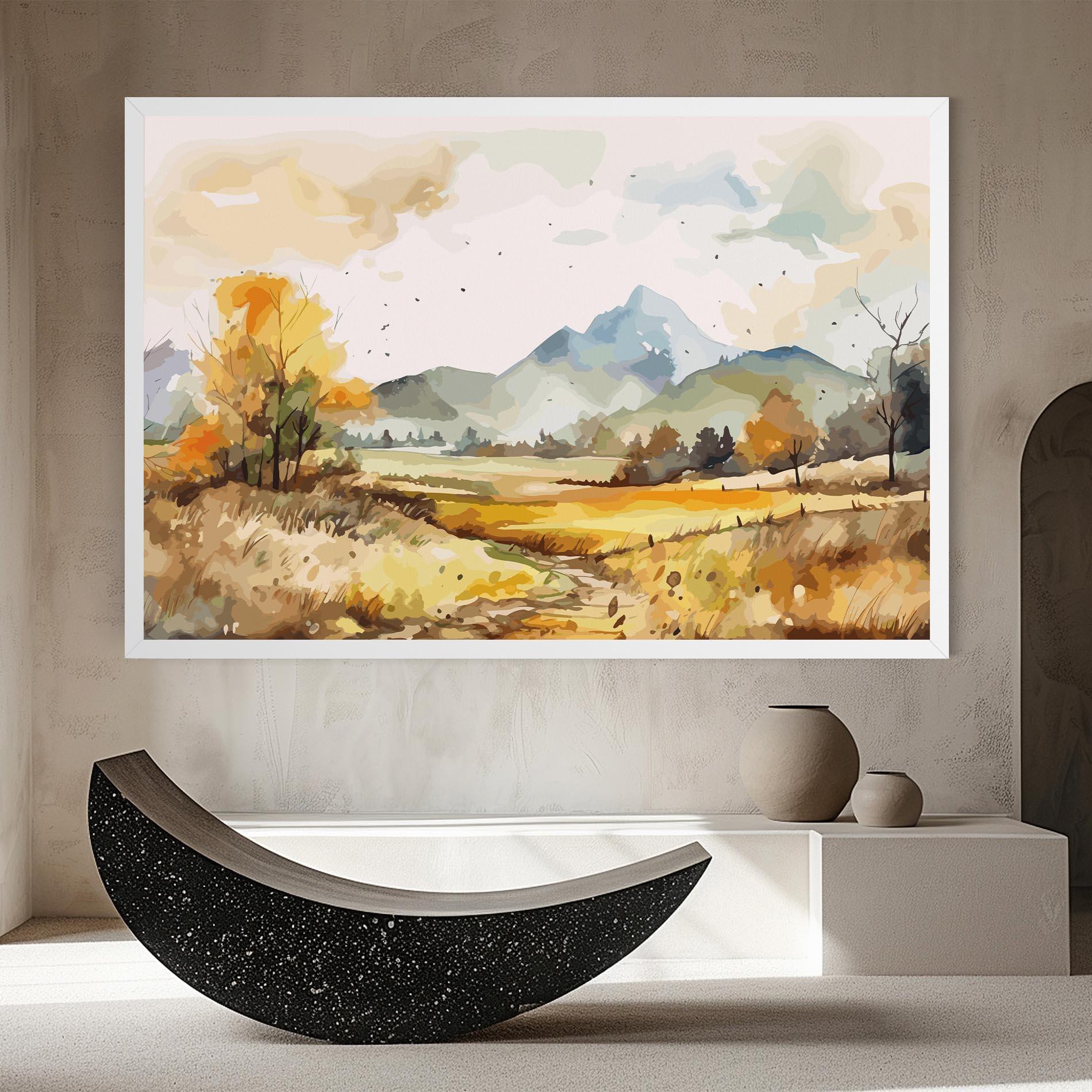 Tablou Canvas Yellow Blue Autumn mockup 8