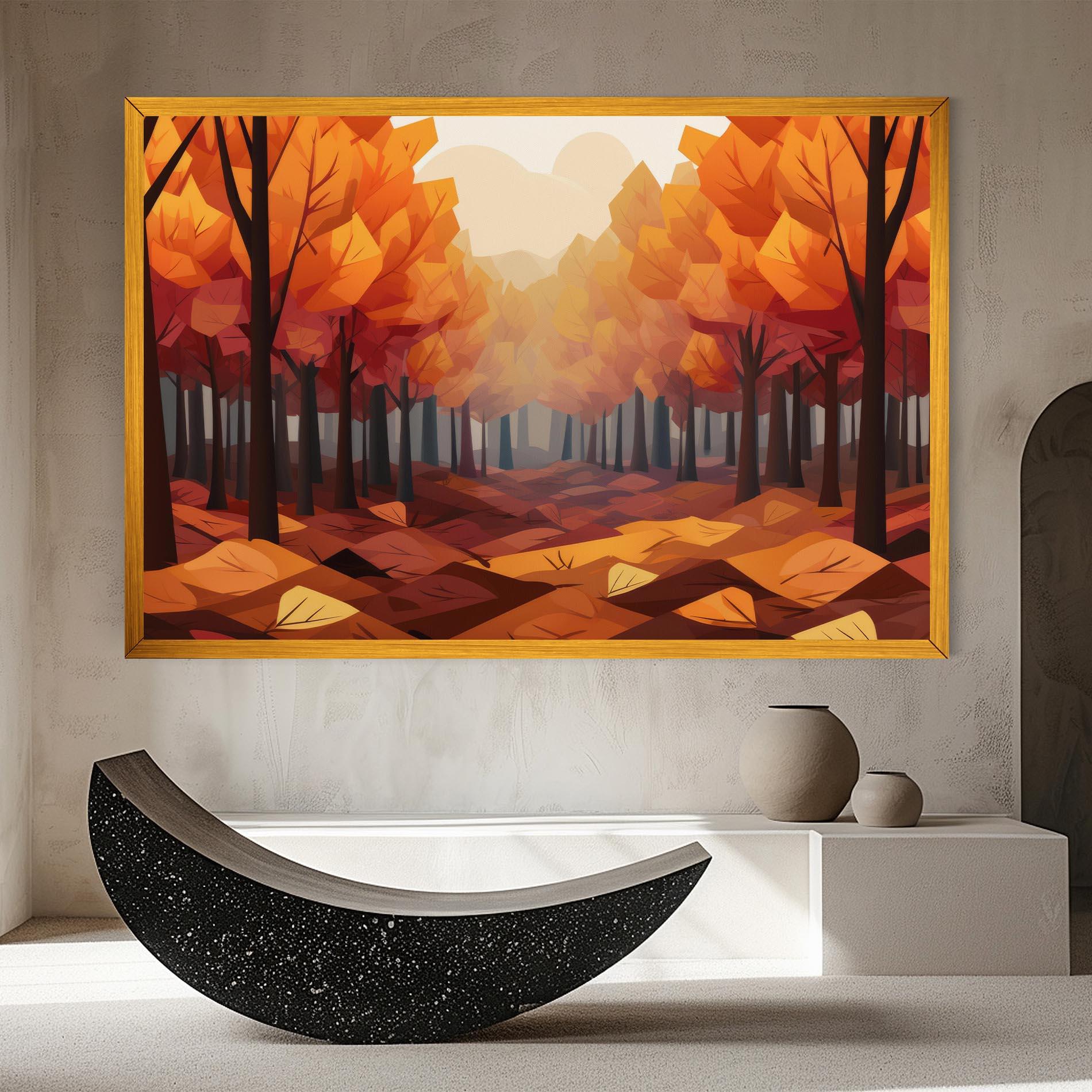 Tablou Canvas Autumn Forest View mockup 8