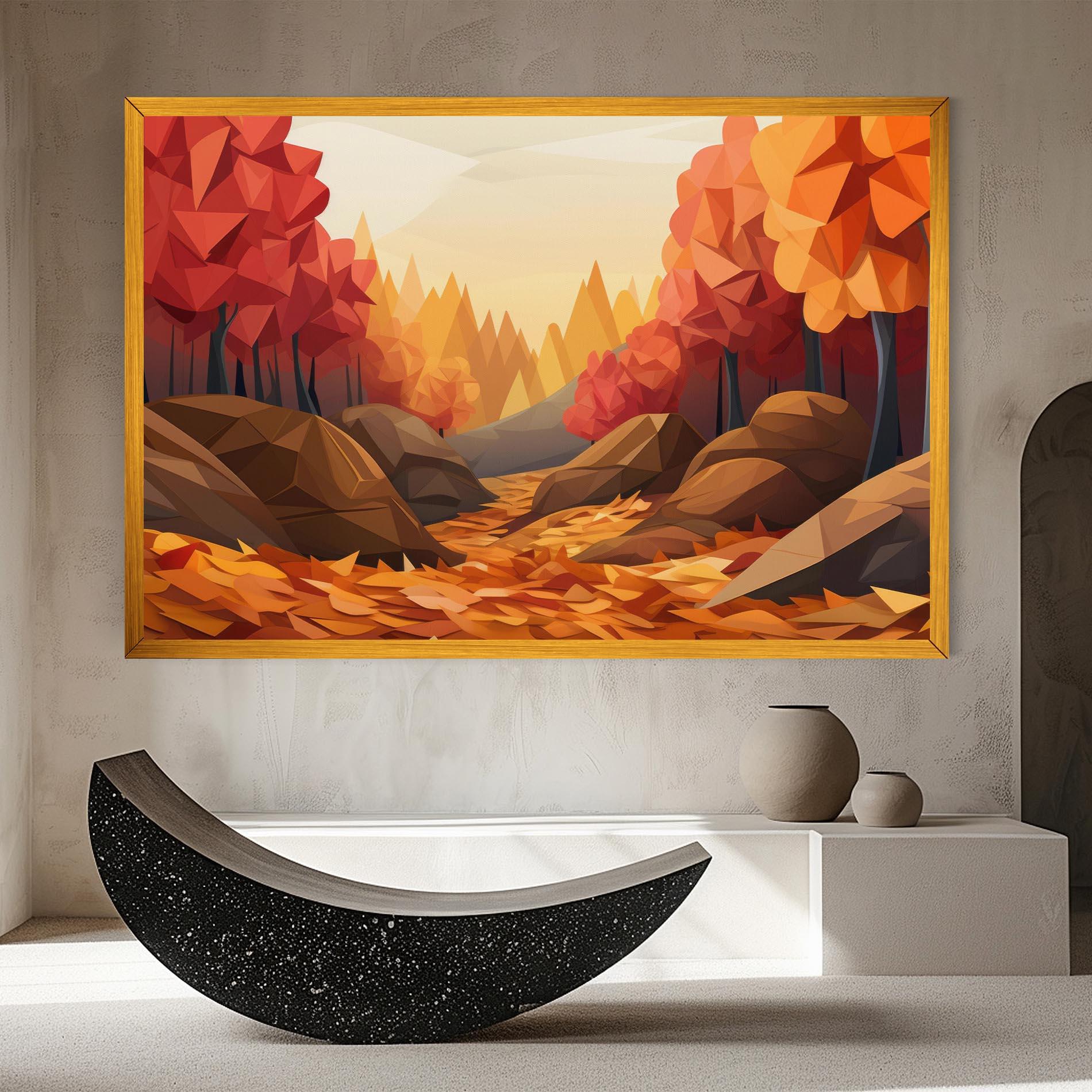 Tablou Canvas Autumn Orange Forest mockup 8