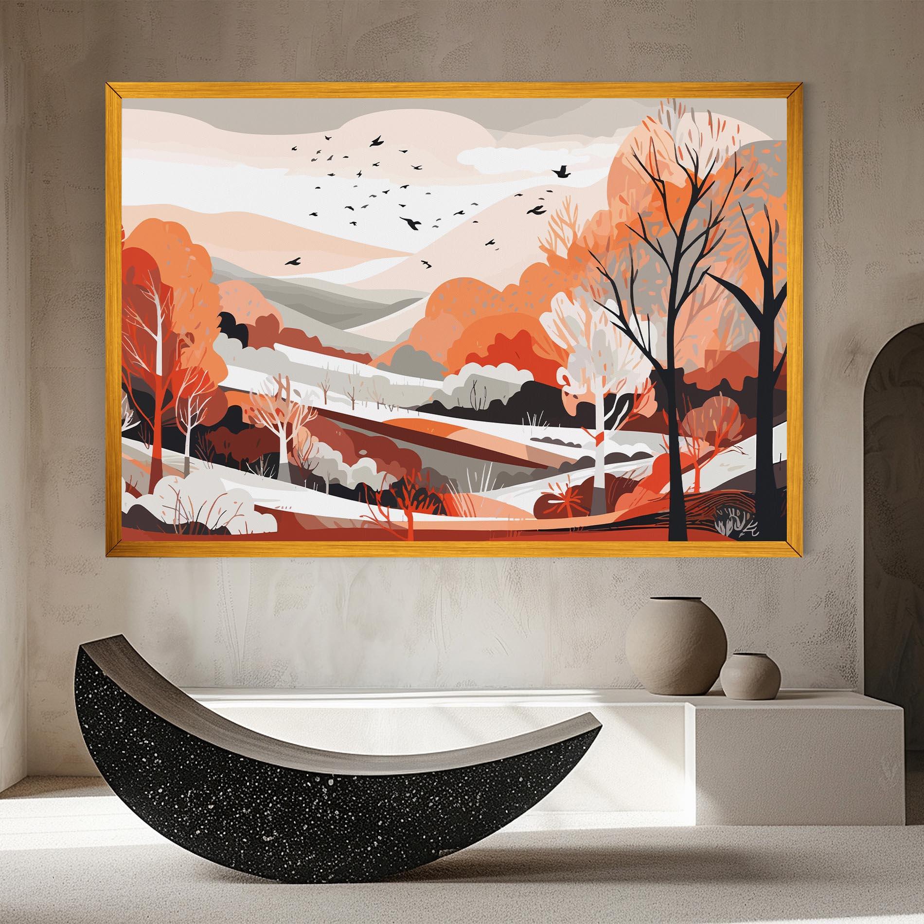 Tablou Canvas Grey Orange Autumn mockup 8
