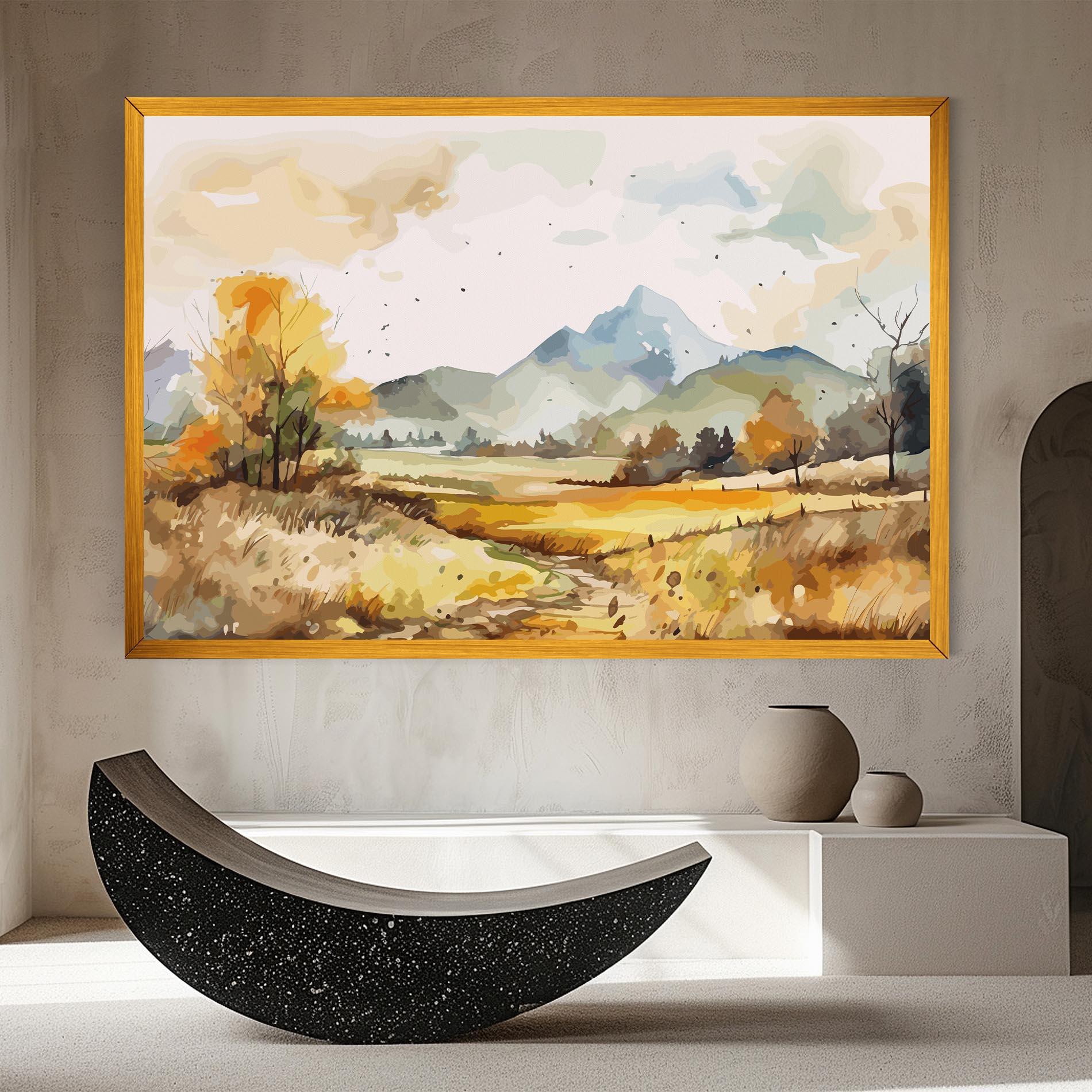 Tablou Canvas Yellow Blue Autumn mockup 8