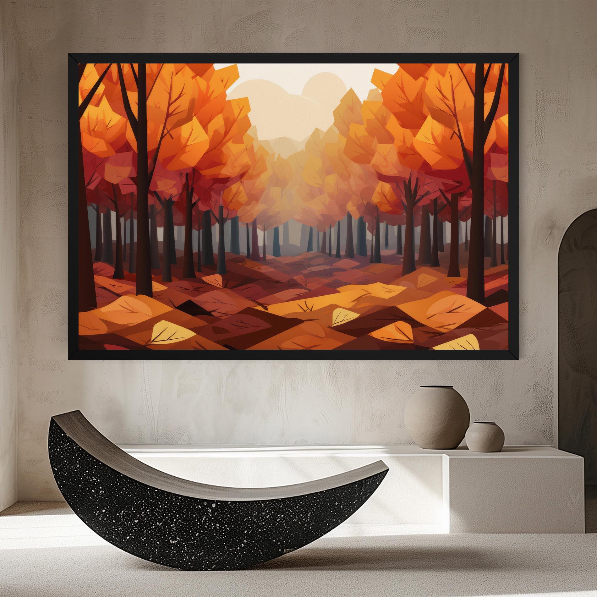 Tablou Canvas Autumn Forest View mockup 8