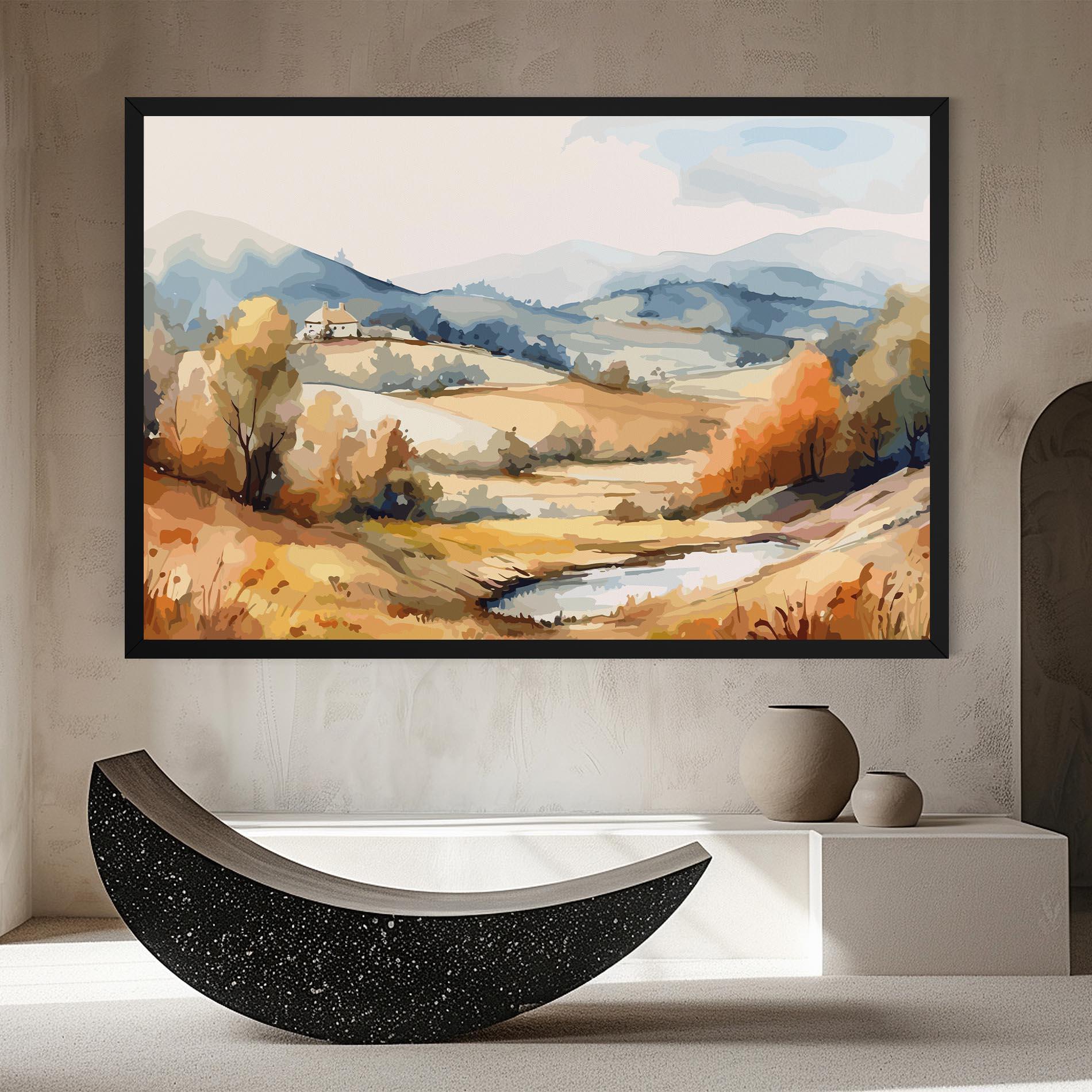 Tablou Canvas Blue Orange Autumn mockup 8