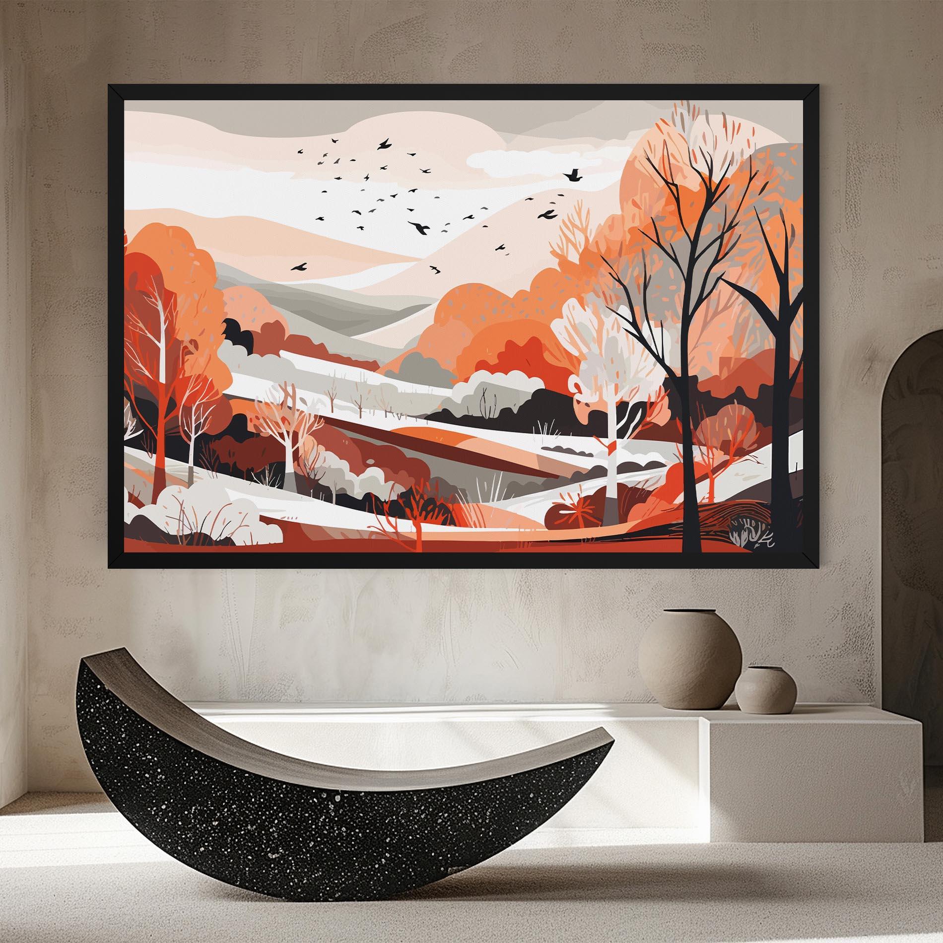 Tablou Canvas Grey Orange Autumn mockup 8