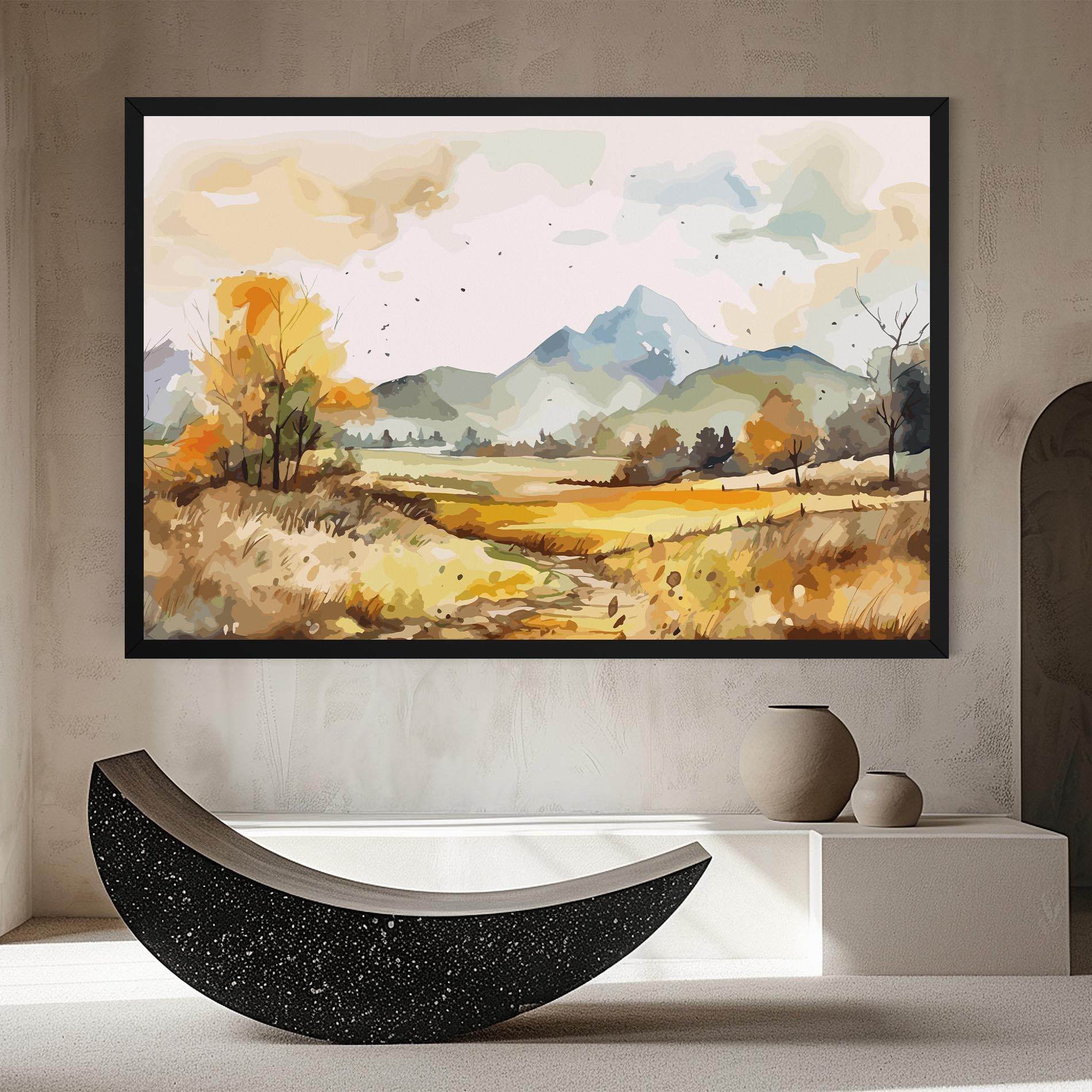 Tablou Canvas Yellow Blue Autumn mockup 8