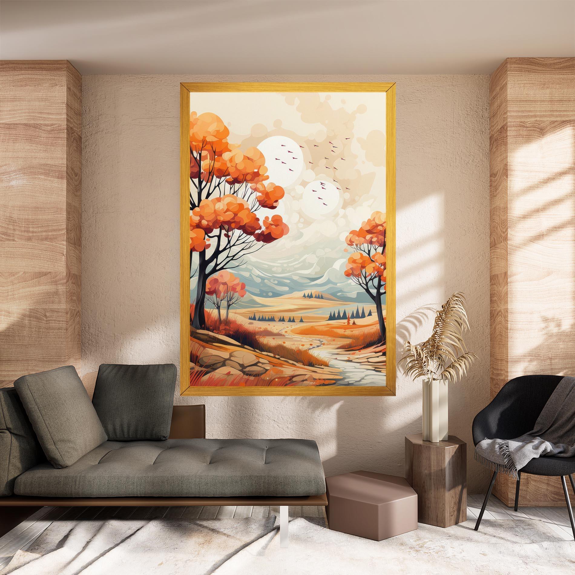 Tablou Canvas Autumn Tree Painting mockup 8