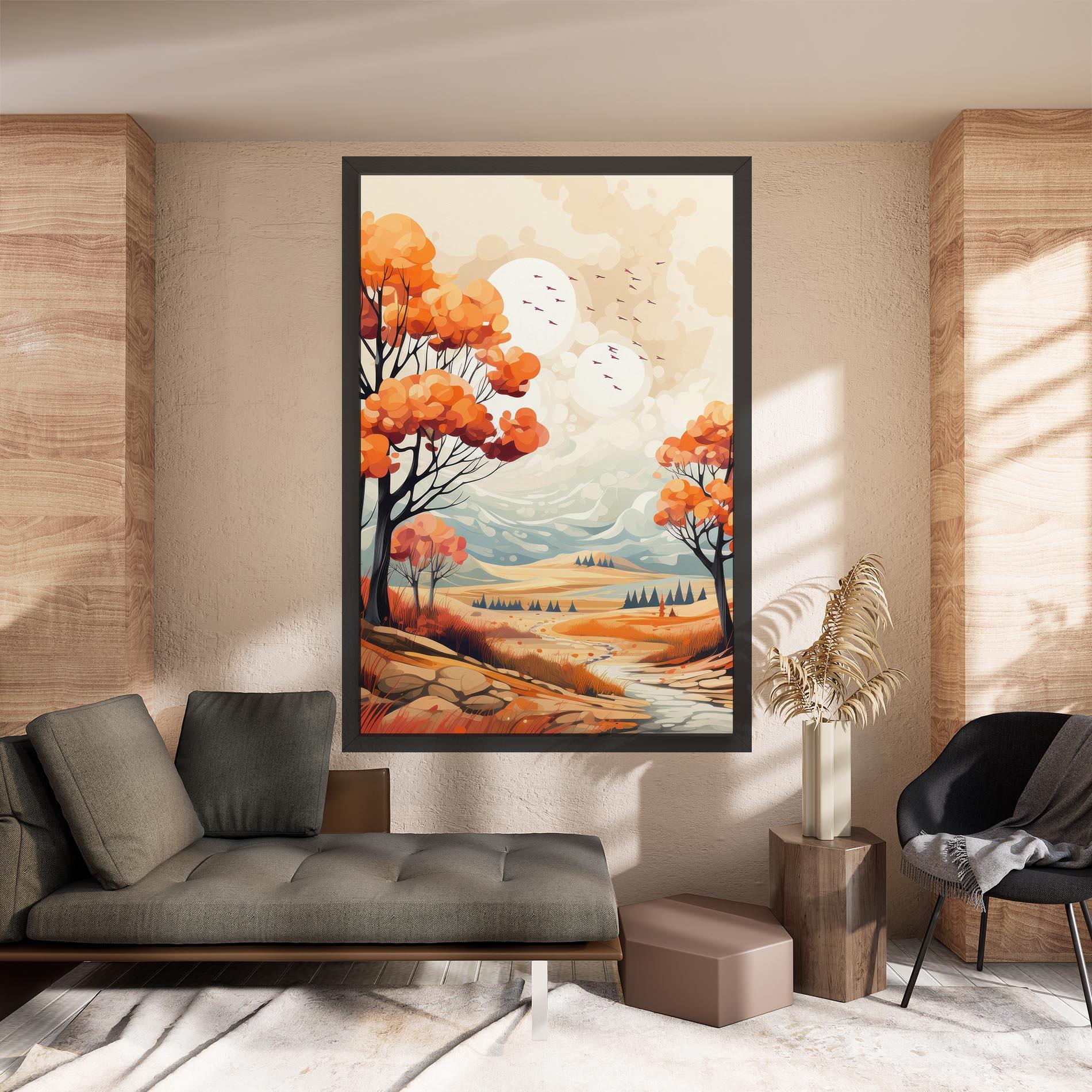 Tablou Canvas Autumn Tree Painting mockup 8