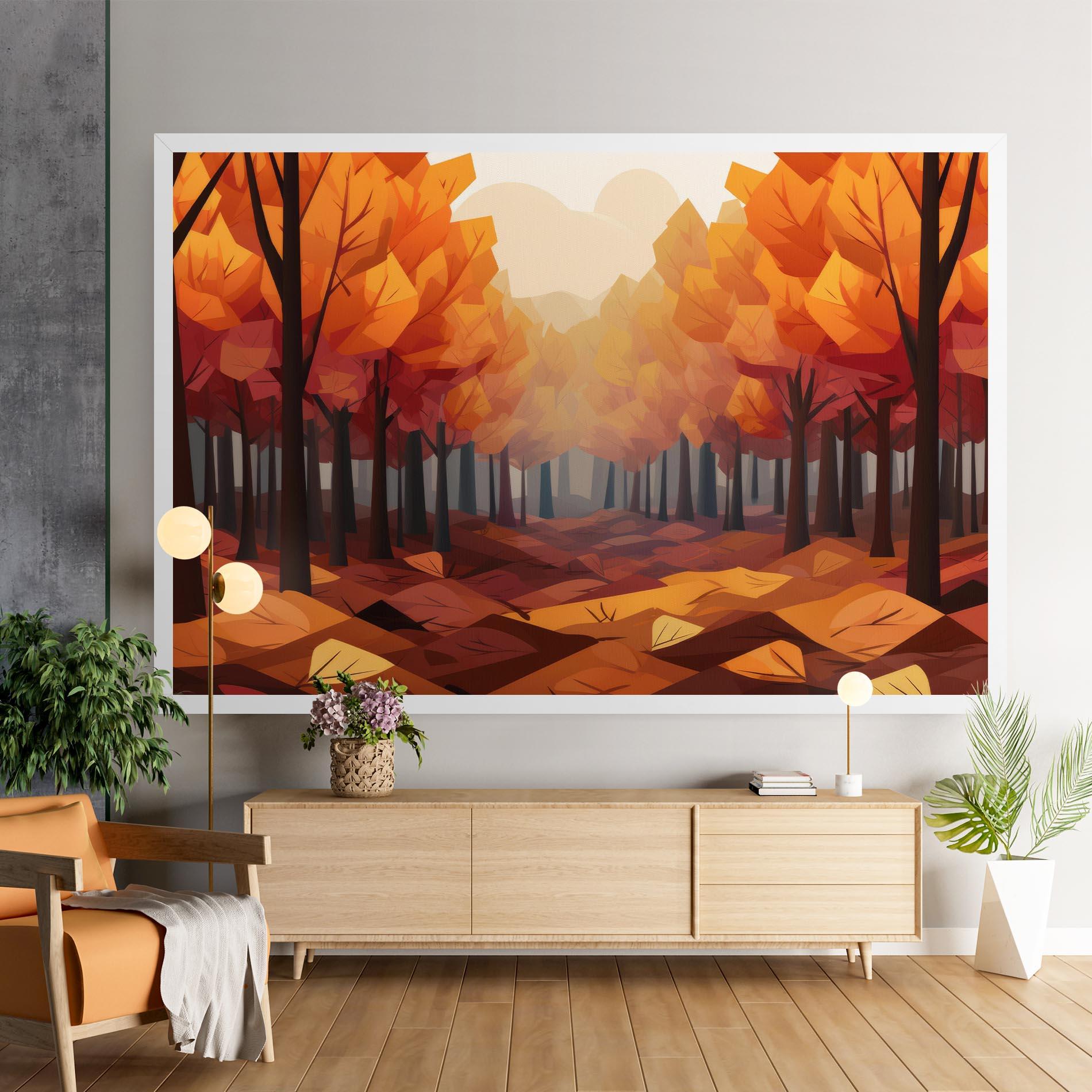 Tablou Canvas Autumn Forest View mockup 9