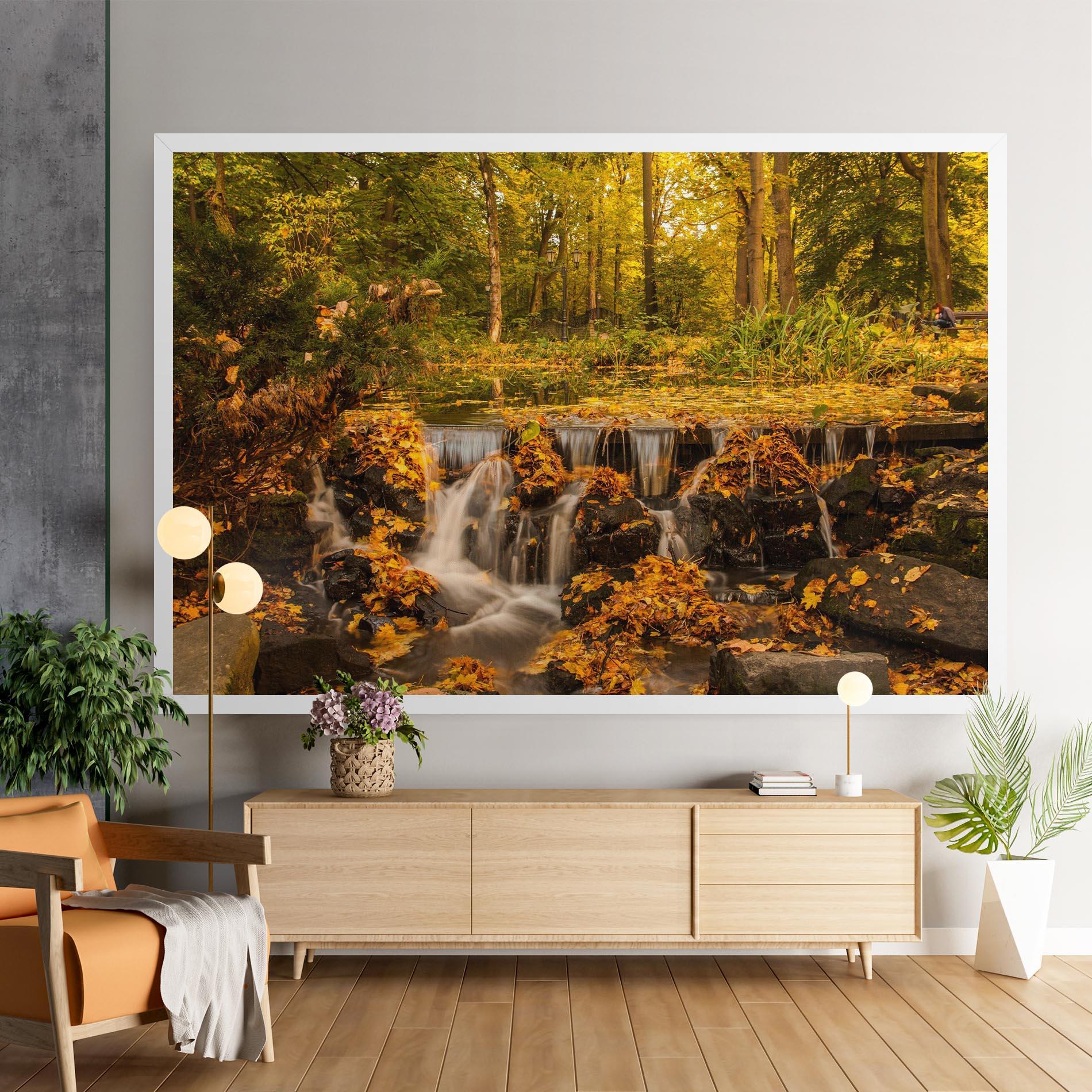 Tablou Canvas Autumn Waterfall mockup 9