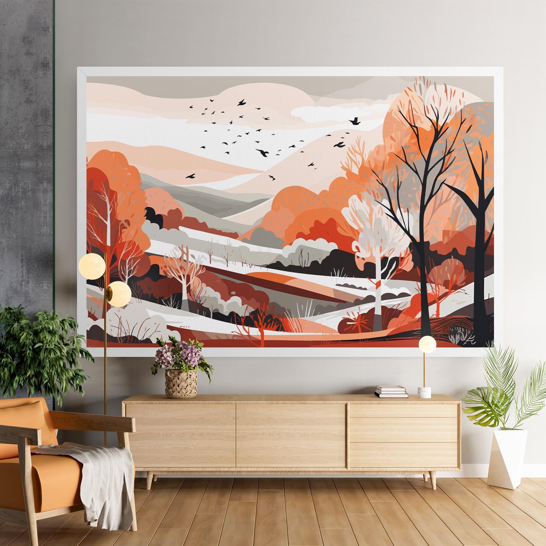 Tablou Canvas Grey Orange Autumn mockup 9