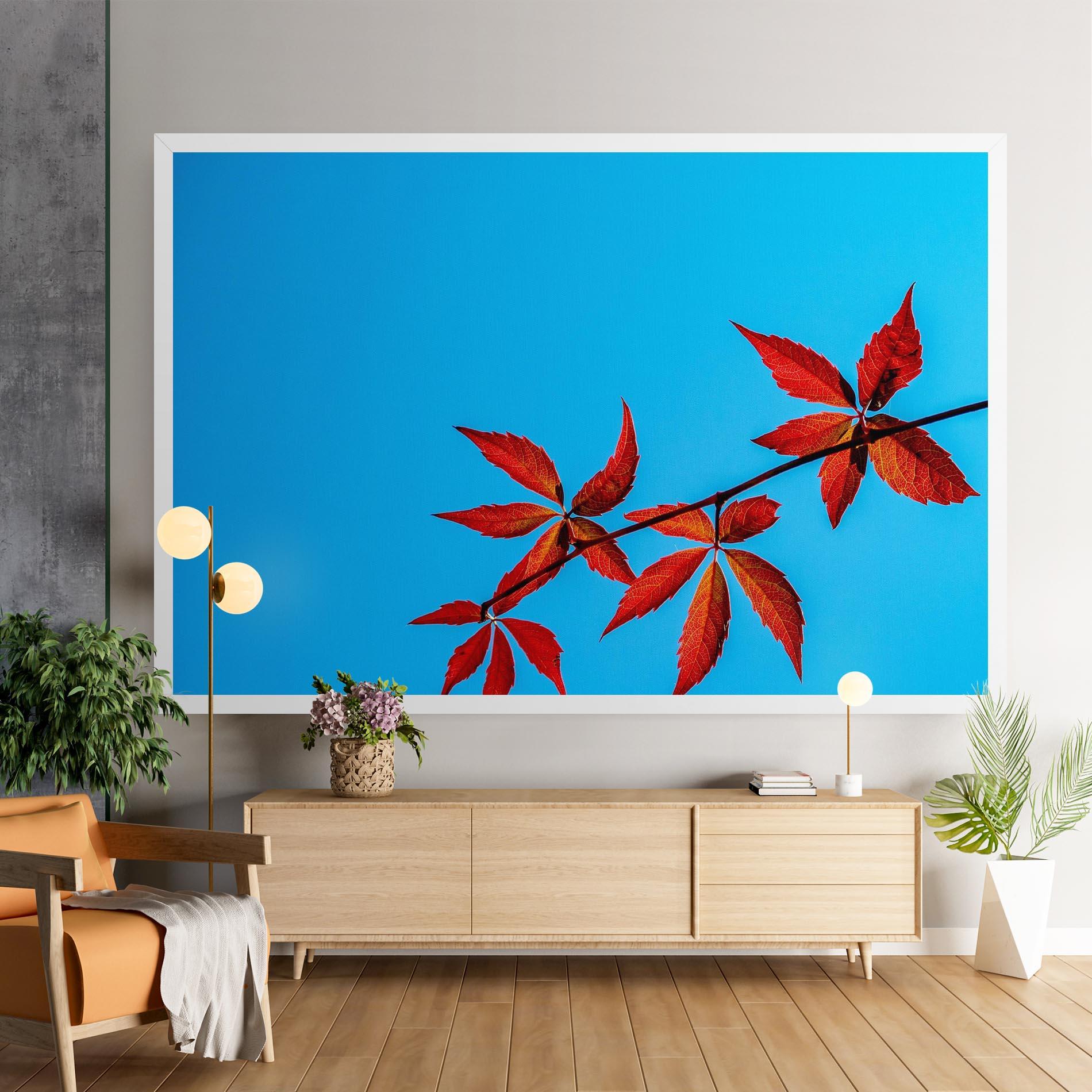 Tablou Canvas Red Small Leaves mockup 9