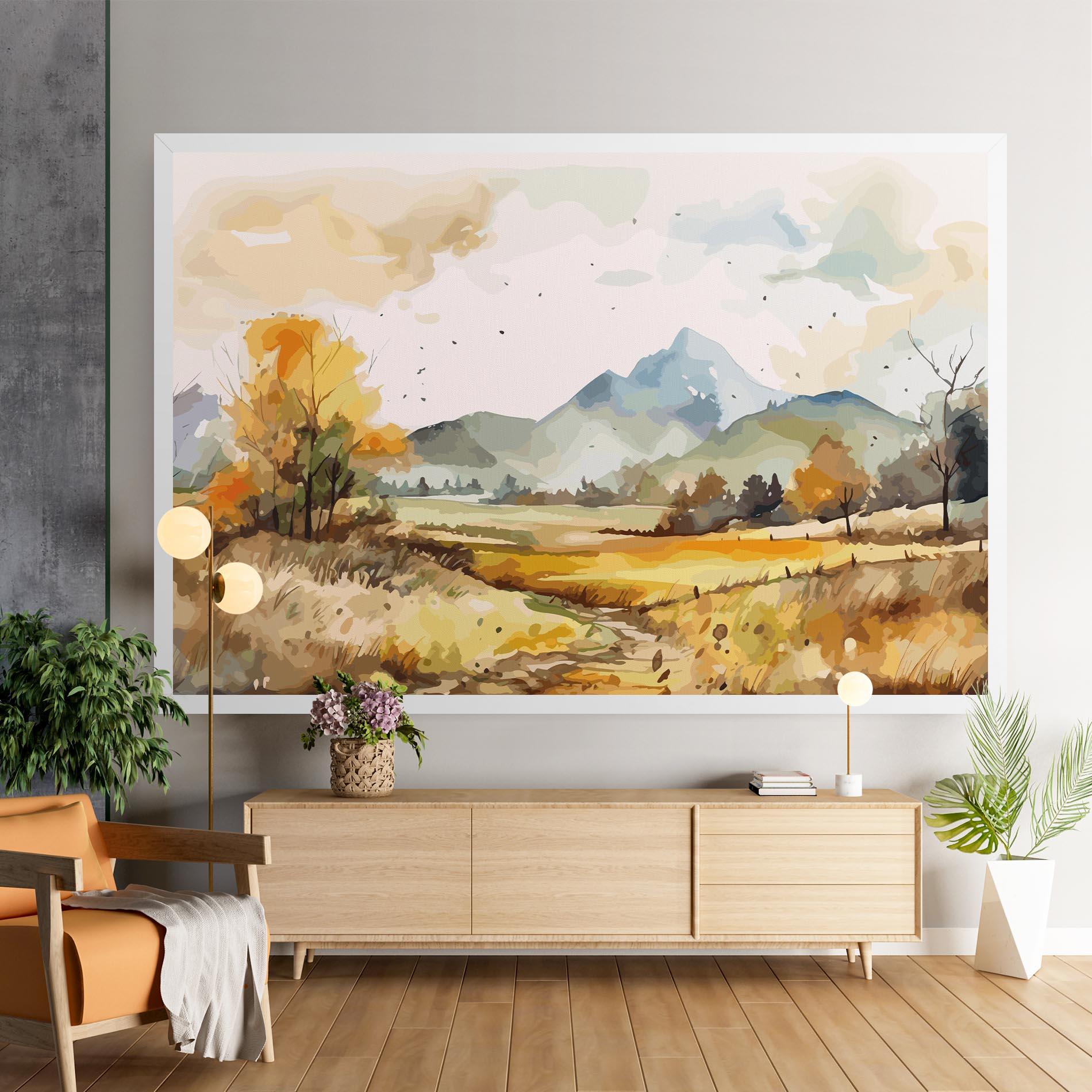 Tablou Canvas Yellow Blue Autumn mockup 9