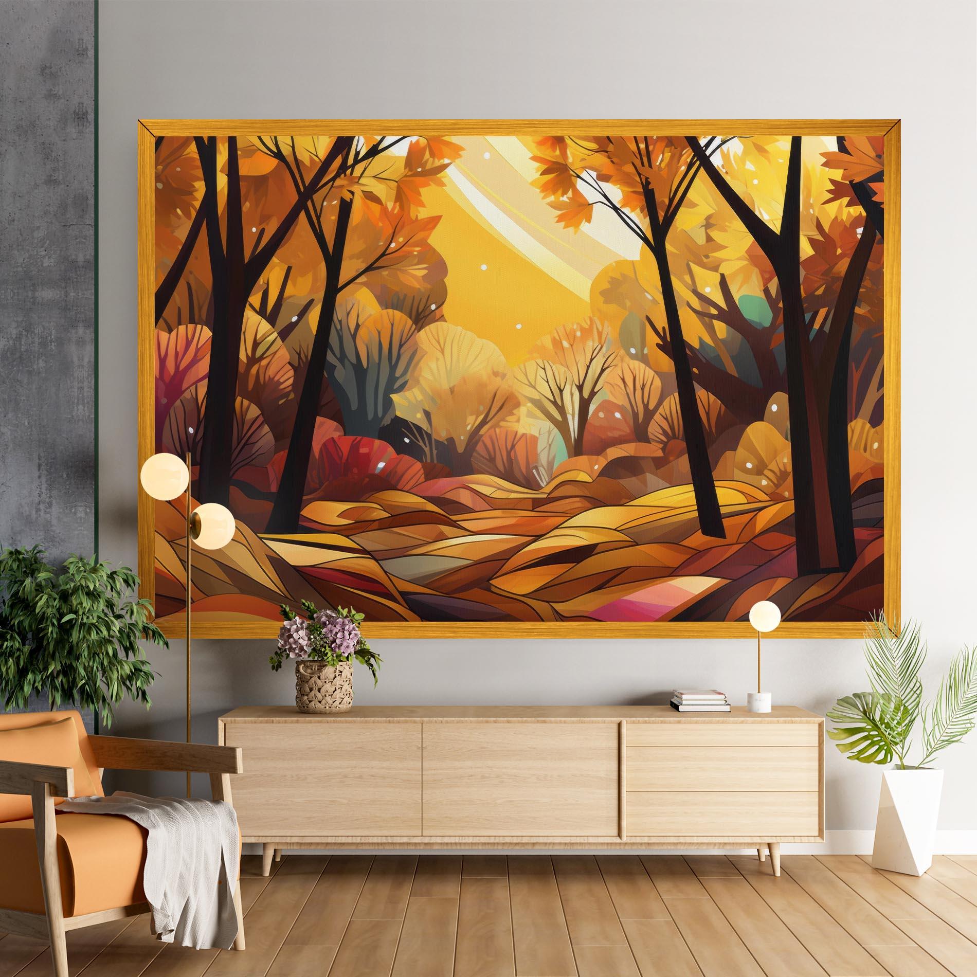 Tablou Canvas Autumn Forest Art mockup 9