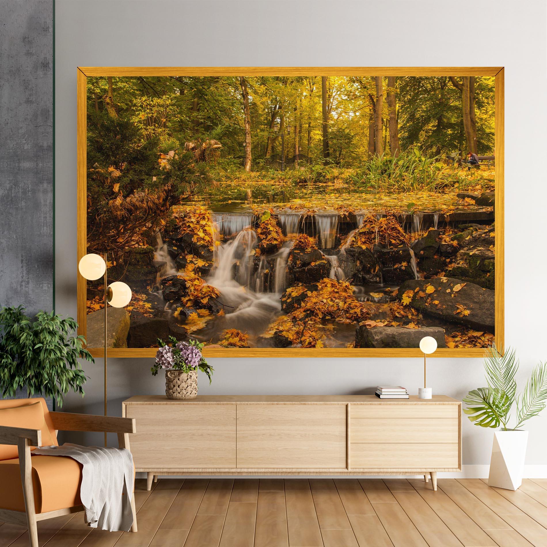 Tablou Canvas Autumn Waterfall mockup 9