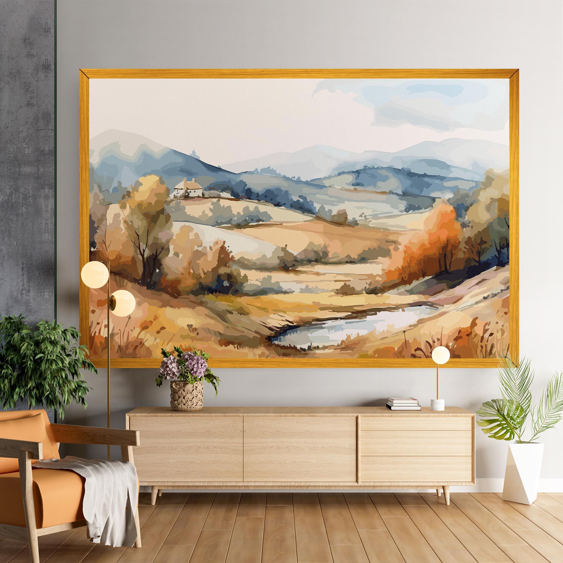 Tablou Canvas Blue Orange Autumn mockup 9
