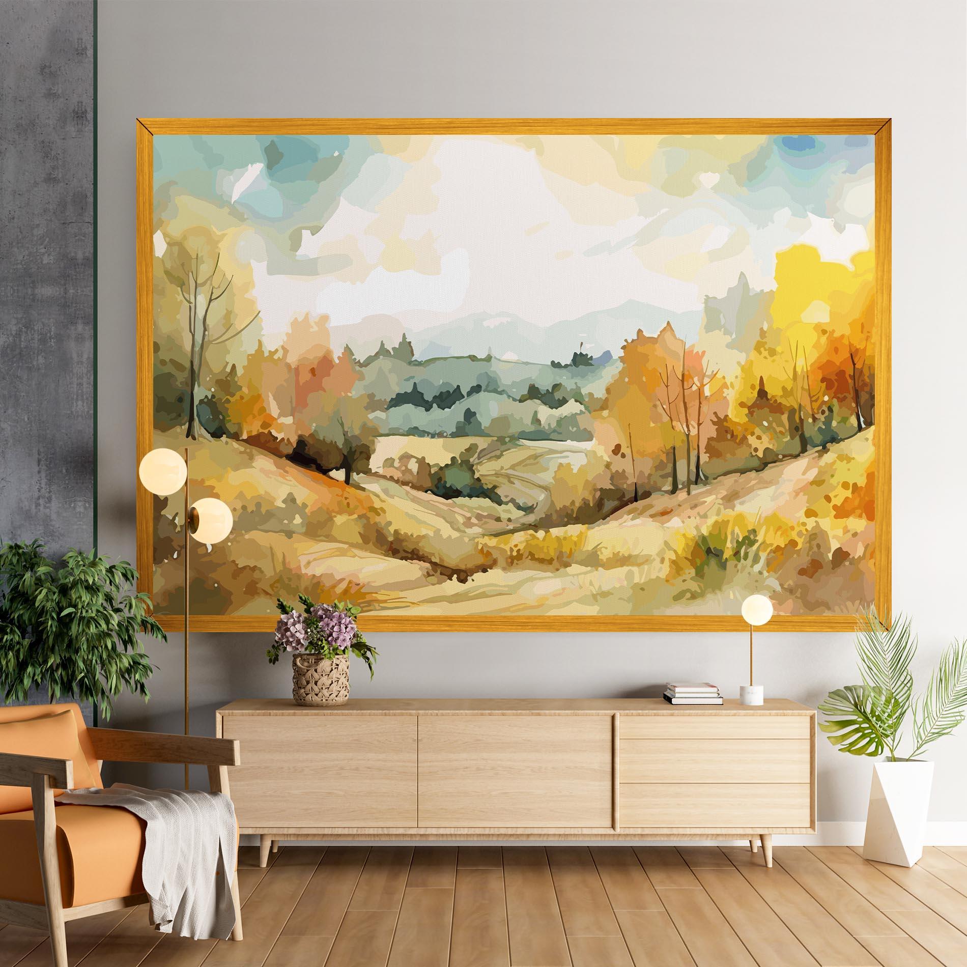 Tablou Canvas Green Yellow Autumn mockup 9