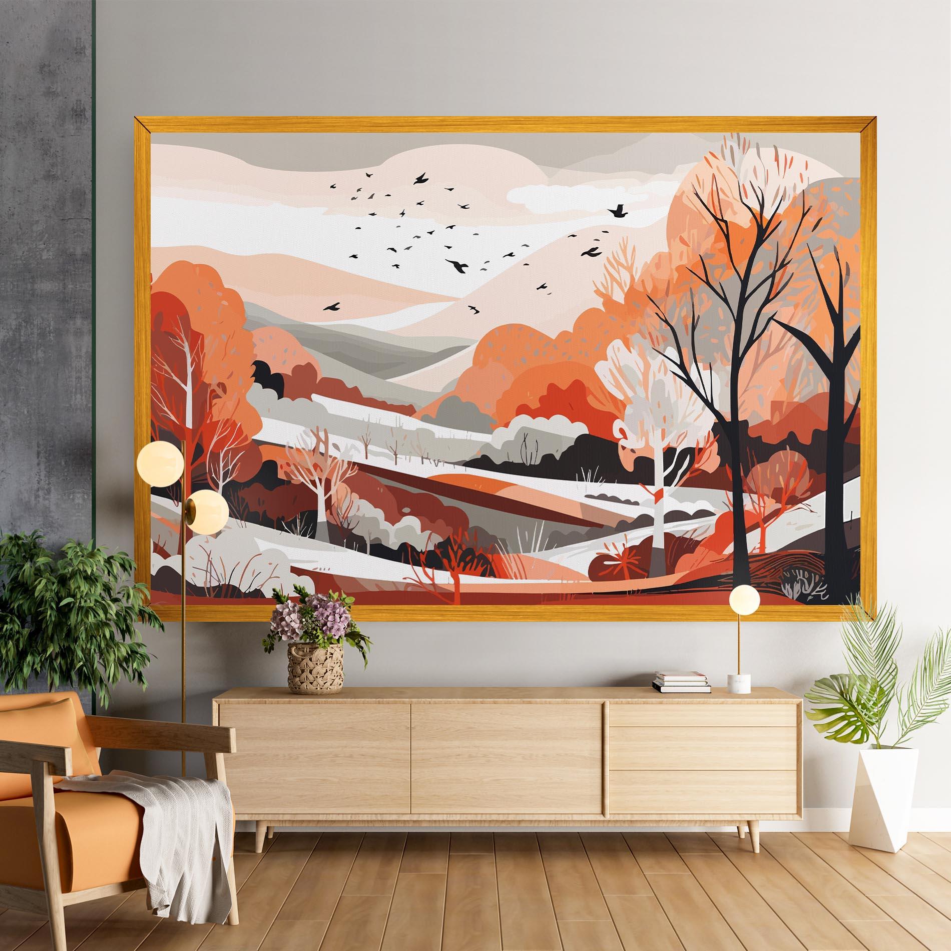 Tablou Canvas Grey Orange Autumn mockup 9