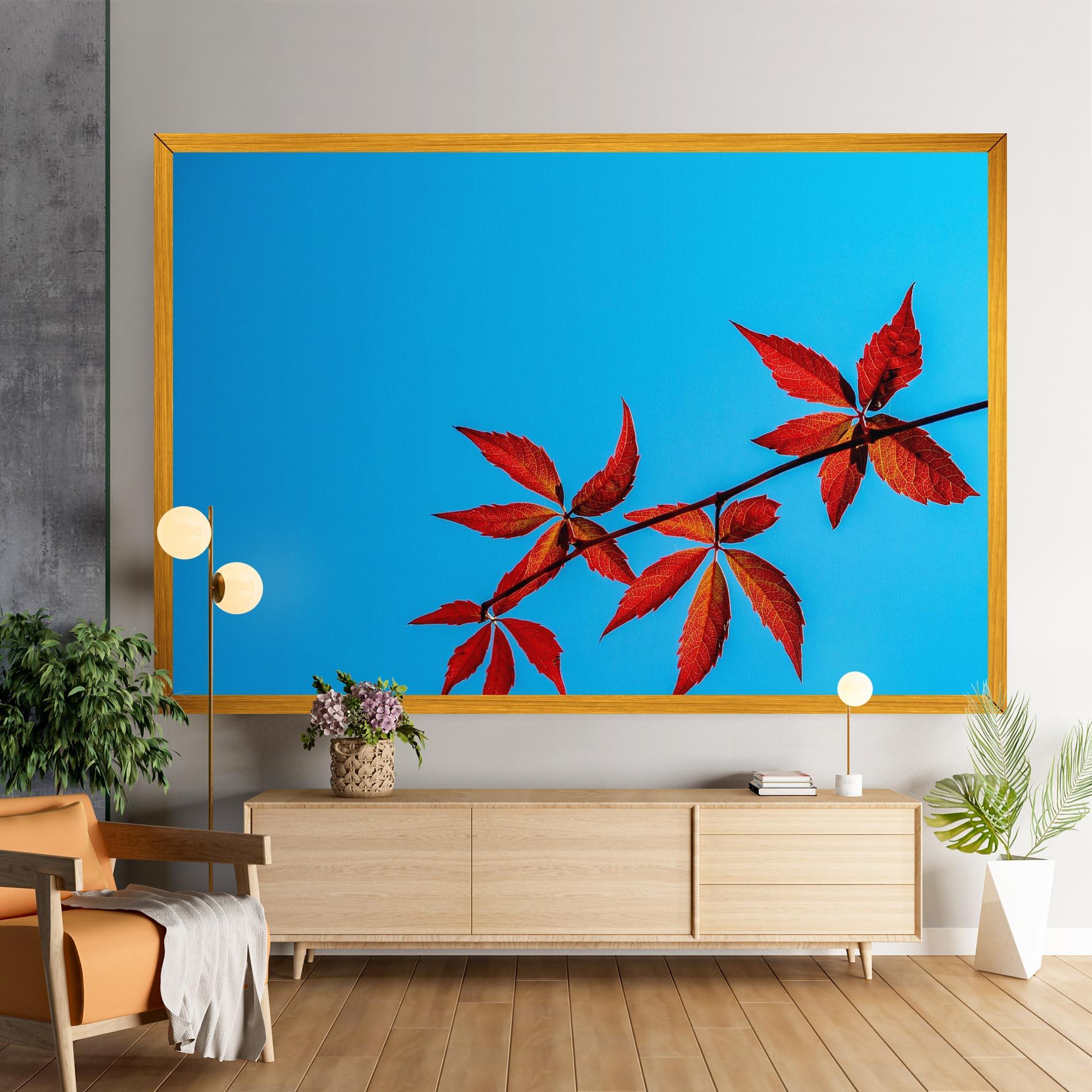 Tablou Canvas Red Small Leaves mockup 9