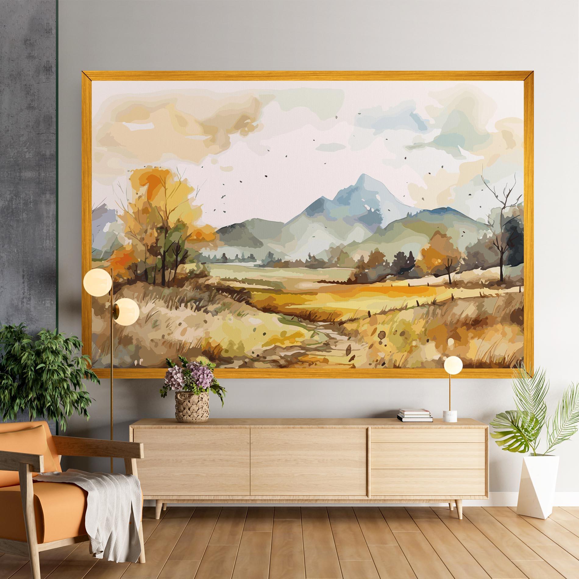 Tablou Canvas Yellow Blue Autumn mockup 9