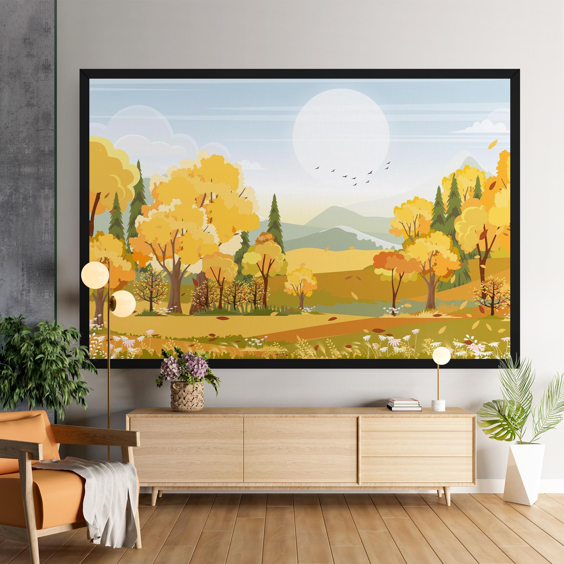 Tablou Canvas Autumn Yellow View mockup 9