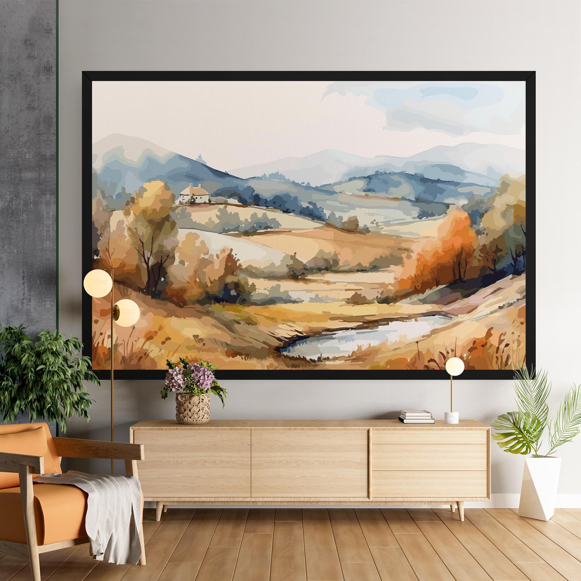 Tablou Canvas Blue Orange Autumn mockup 9