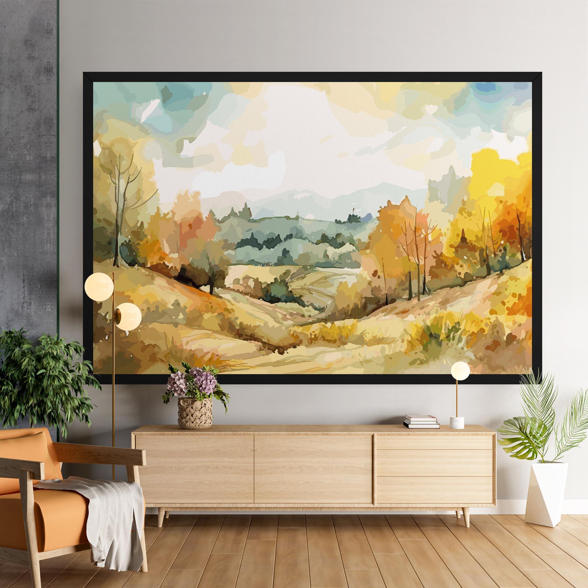 Tablou Canvas Green Yellow Autumn mockup 9