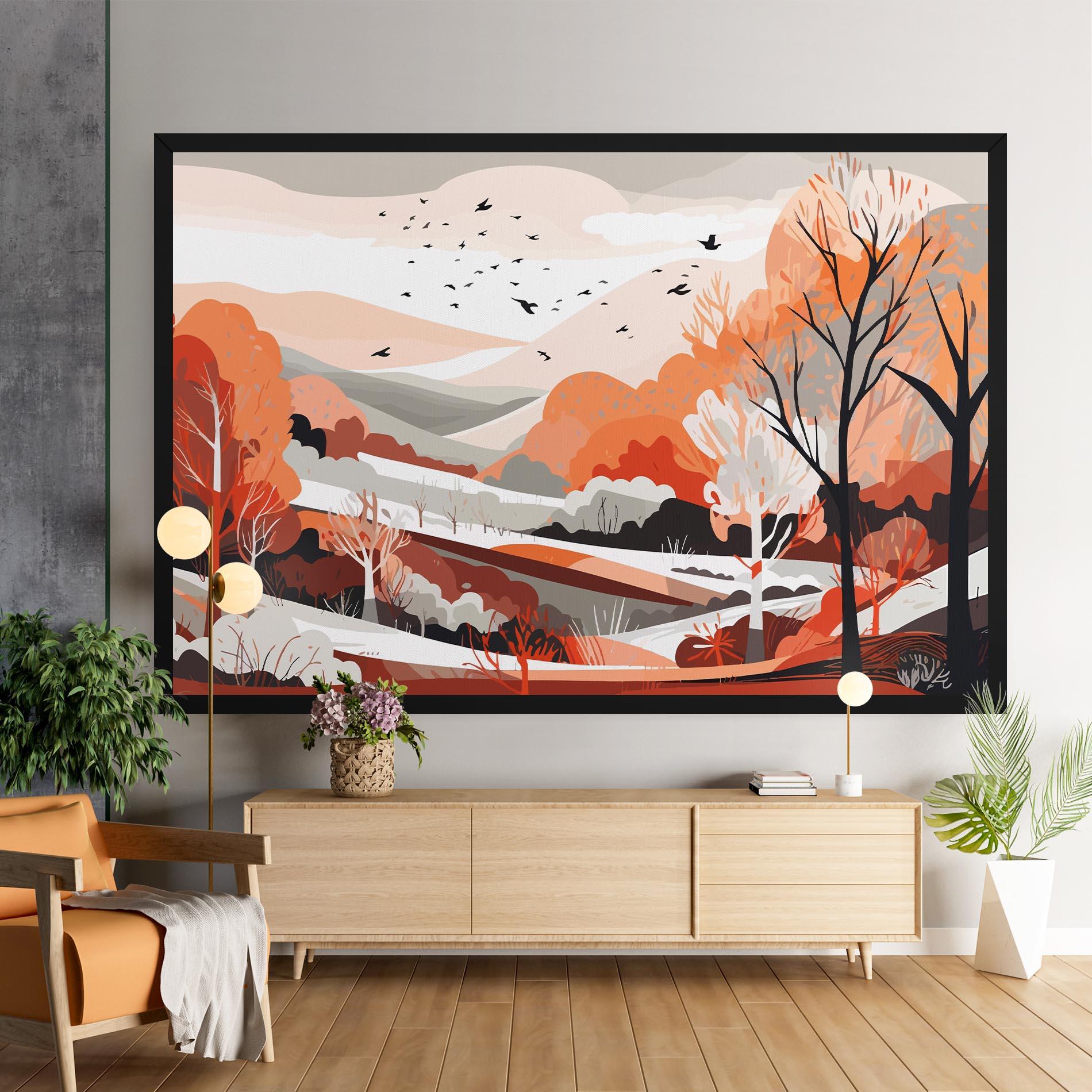 Tablou Canvas Grey Orange Autumn mockup 9