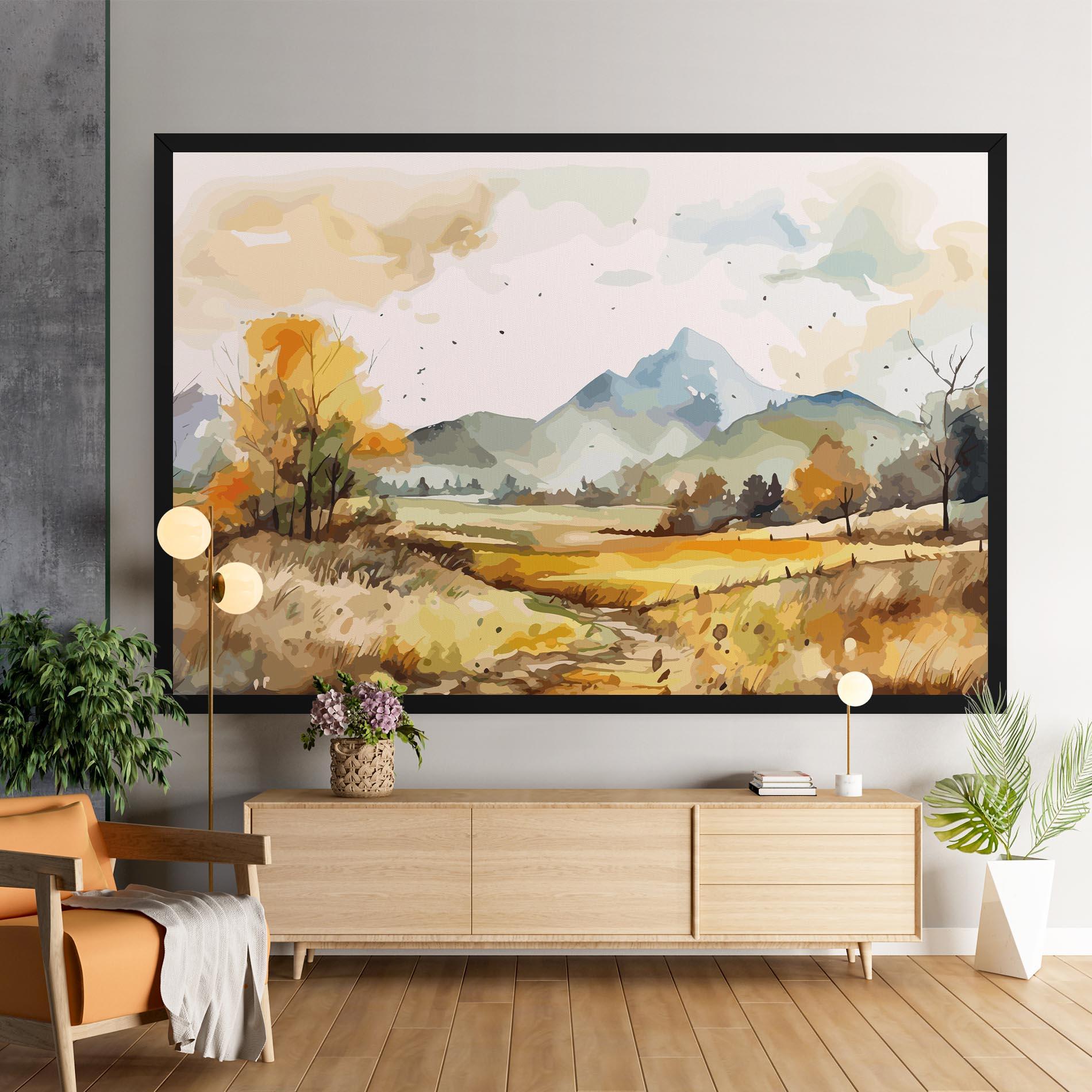 Tablou Canvas Yellow Blue Autumn mockup 9