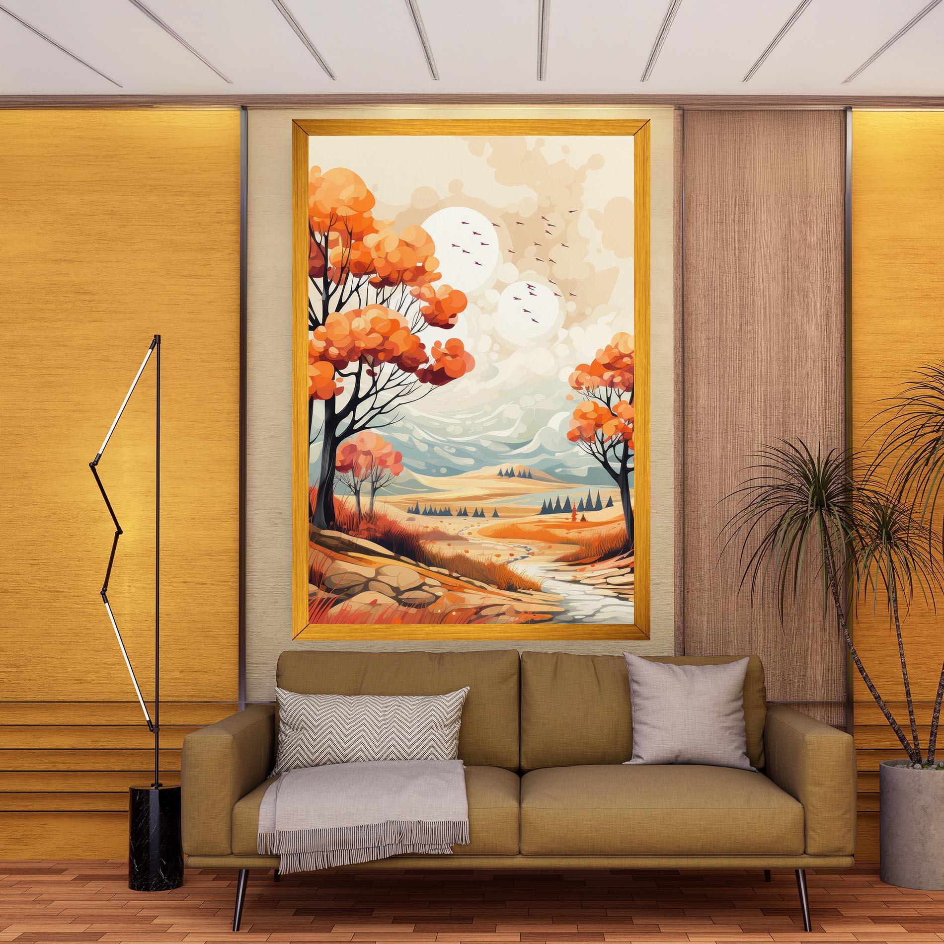 Tablou Canvas Autumn Tree Painting mockup 9