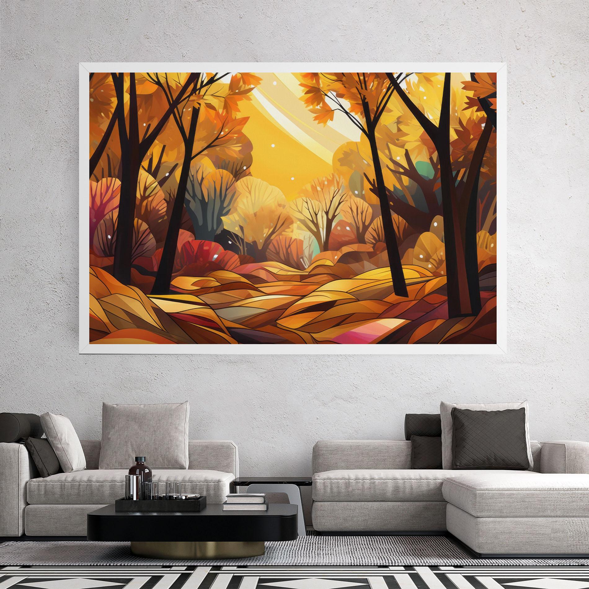 Tablou Canvas Autumn Forest Art mockup 2