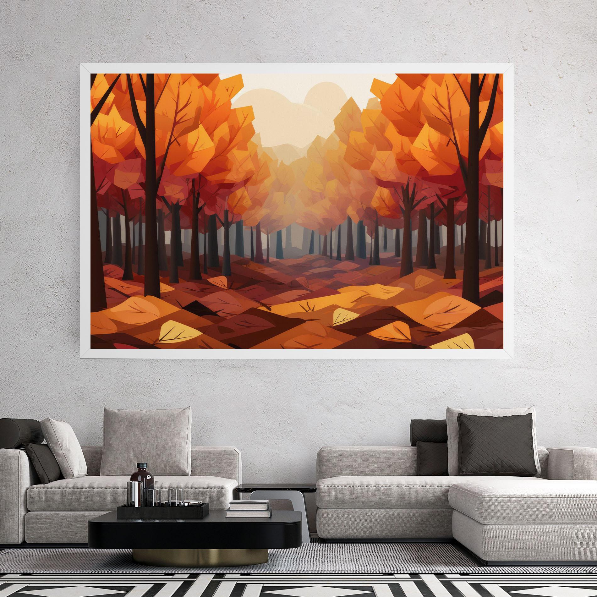 Tablou Canvas Autumn Forest View mockup 2