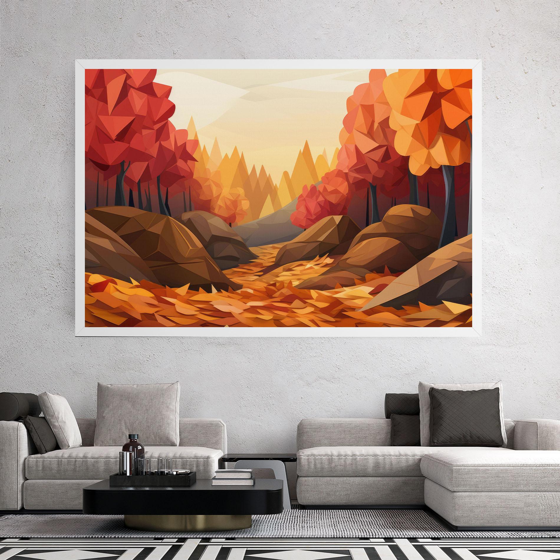 Tablou Canvas Autumn Orange Forest mockup 2