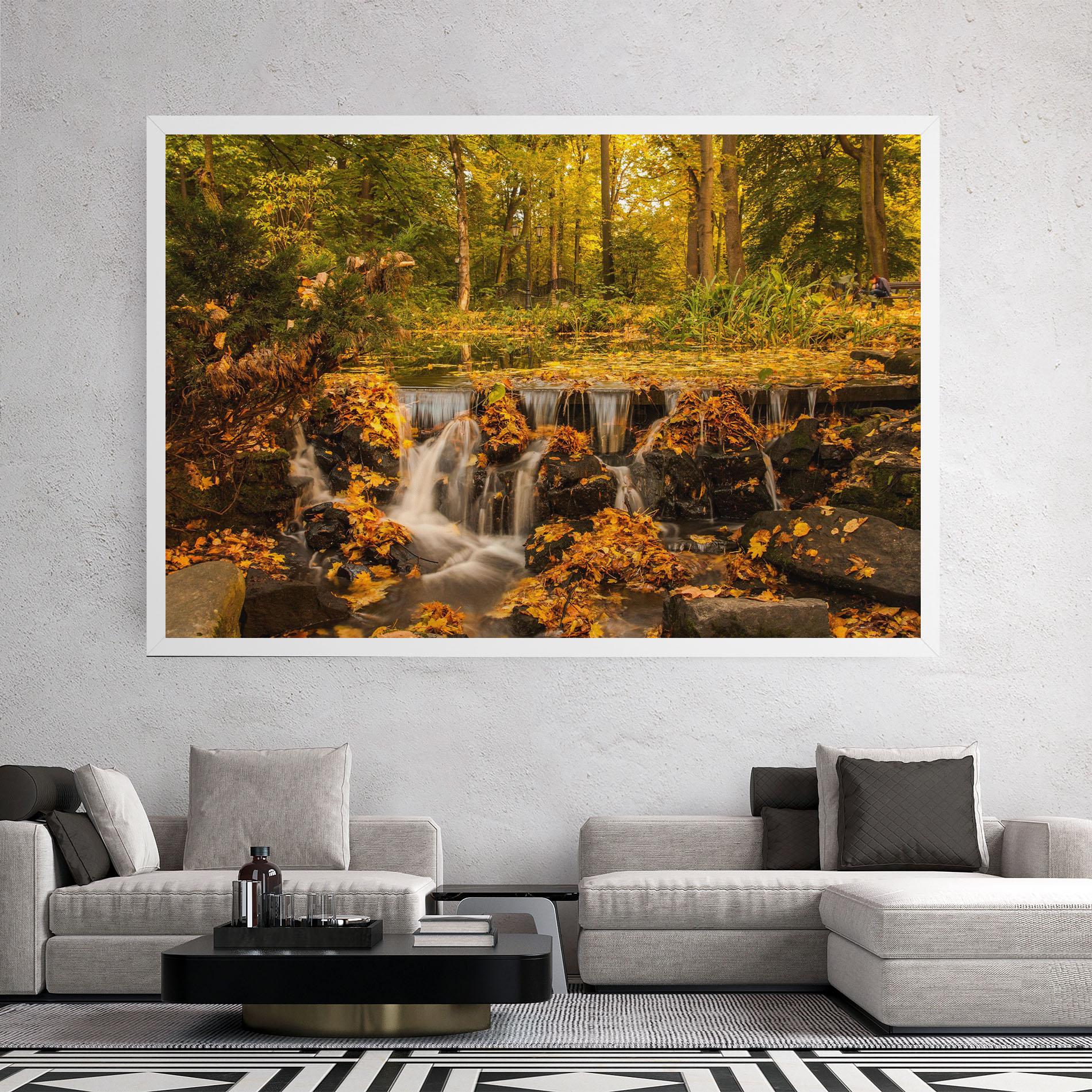 Tablou Canvas Autumn Waterfall mockup 2