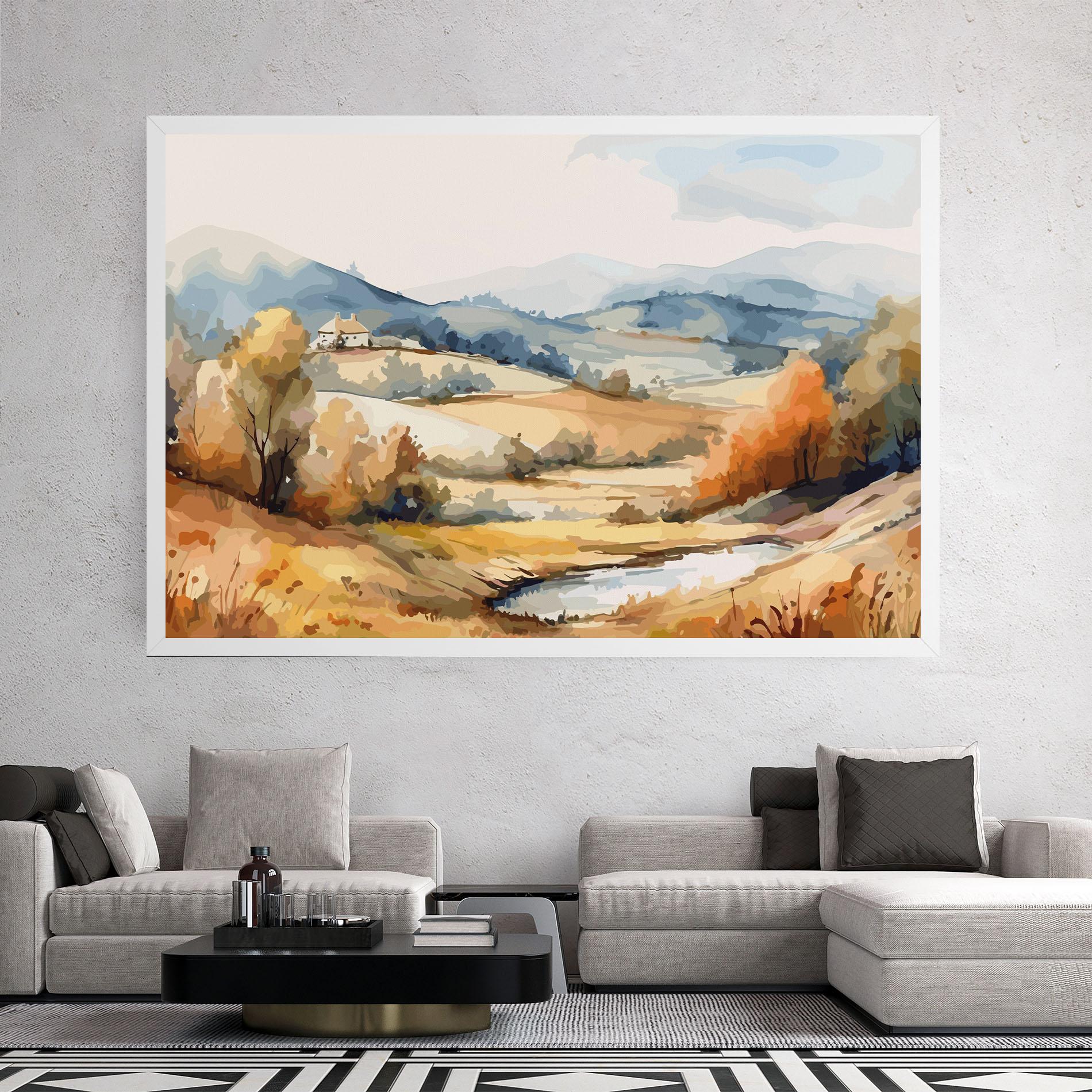 Tablou Canvas Blue Orange Autumn mockup 2