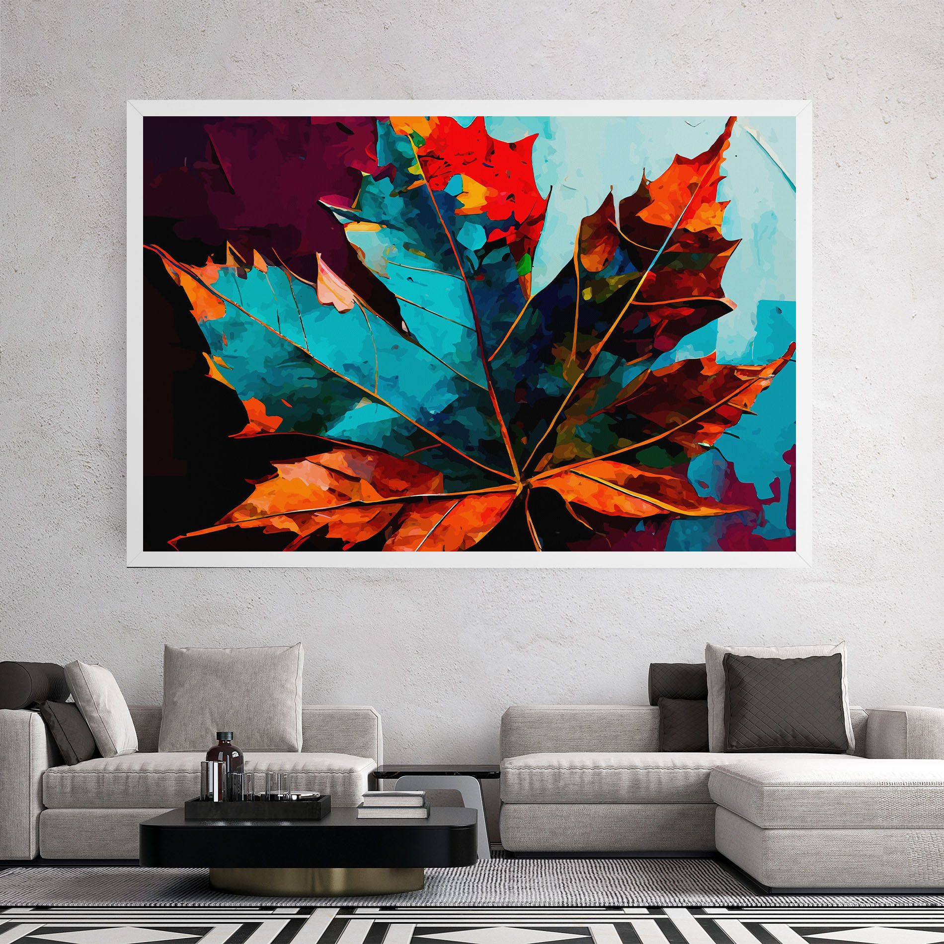 Blue Orange Leaf mockup 2