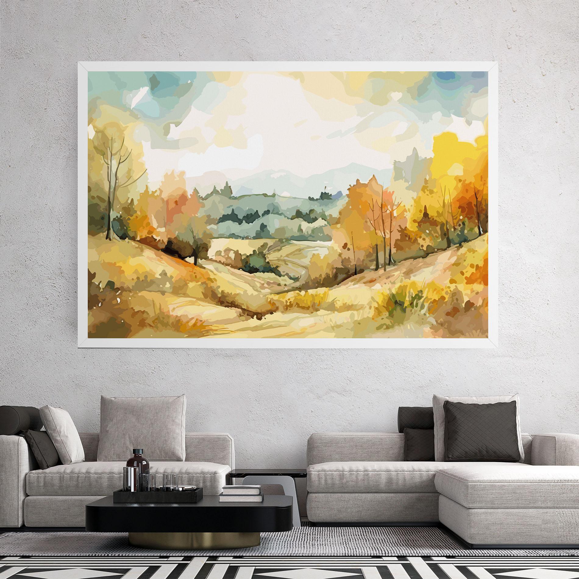 Tablou Canvas Green Yellow Autumn mockup 2